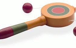 STAGG Hochet-tambour – couleur: jaune, vert et rouge – longueur: 17,3cm  NEUF