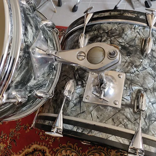 Slingerland Gene Krupa Deluxe Outfit 20"x14" 13"x9" 16"x16" Black Diamond Pearl - Image 12