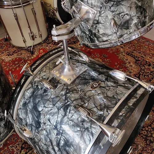 Slingerland Gene Krupa Deluxe Outfit 20"x14" 13"x9" 16"x16" Black Diamond Pearl - Image 14