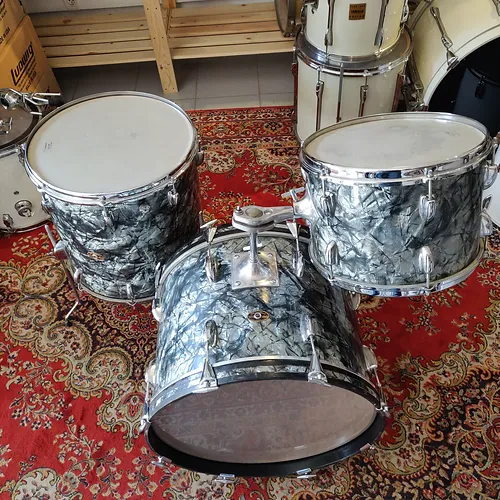 Slingerland Gene Krupa Deluxe Outfit 20"x14" 13"x9" 16"x16" Black Diamond Pearl