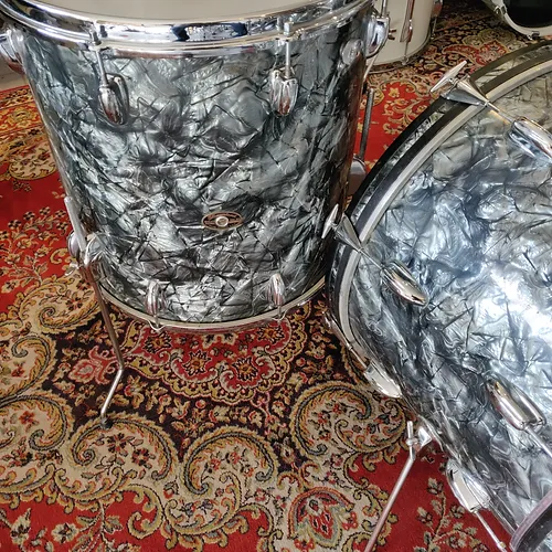 Slingerland Gene Krupa Deluxe Outfit 20"x14" 13"x9" 16"x16" Black Diamond Pearl - Image 13