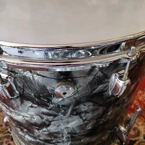 Slingerland Gene Krupa Deluxe Outfit 20"x14" 13"x9" 16"x16" Black Diamond Pearl - Image 4