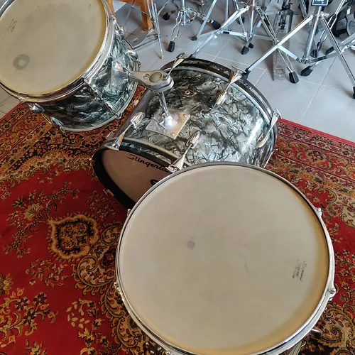 Slingerland Gene Krupa Deluxe Outfit 20"x14" 13"x9" 16"x16" Black Diamond Pearl - Image 8