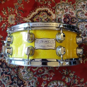 Mapex Saturn Series Caisse Claire 14&Prime;x5,5&Prime; Laser Canary Yellow Sparkle