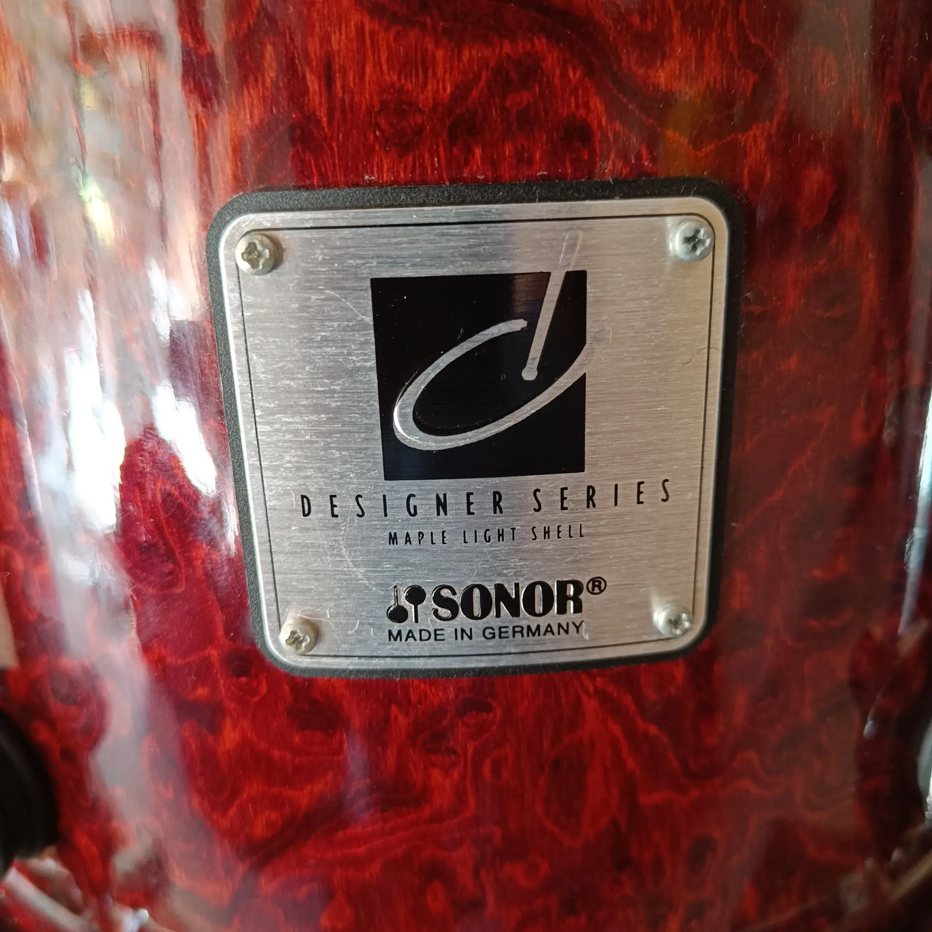 Sonor Designer Birds Eye Maple Light Red Stain 20"x14" 10"x8" 14"x12" + supports – Image 11