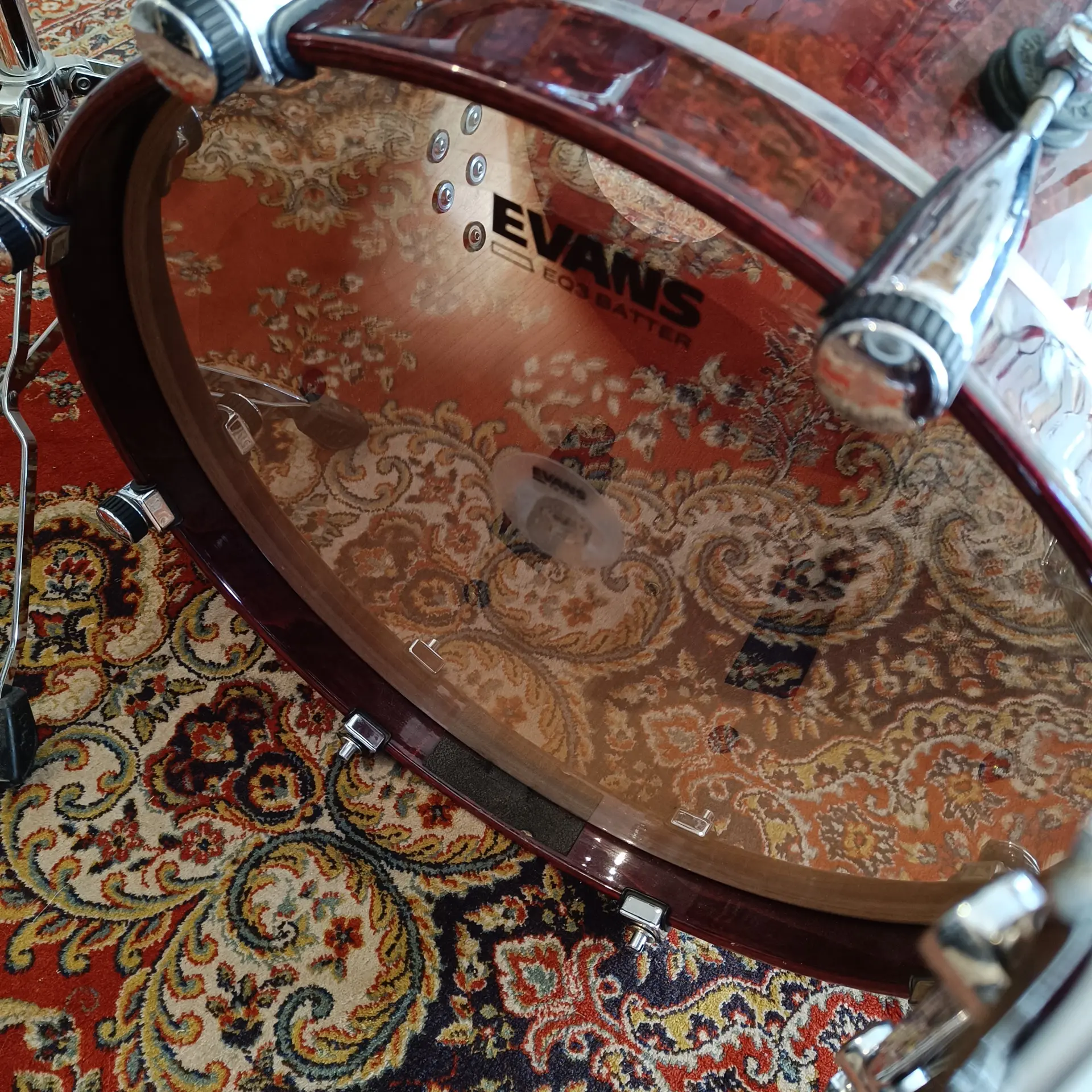Sonor Designer Birds Eye Maple Light Red Stain 20"x14" 10"x8" 14"x12" + supports – Image 7
