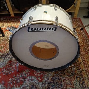 Ludwig Grosse Caisse 26&Prime;x14&Prime; B&0 White Cortex Parade Vintage
