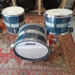 Ludwig Vintage Club Date Rock Duco Blue to Silver Fade 22&Prime;x14&Prime; 13&Prime;x9&Prime; 16&Prime;x16&Prime; 2017 Made in USA