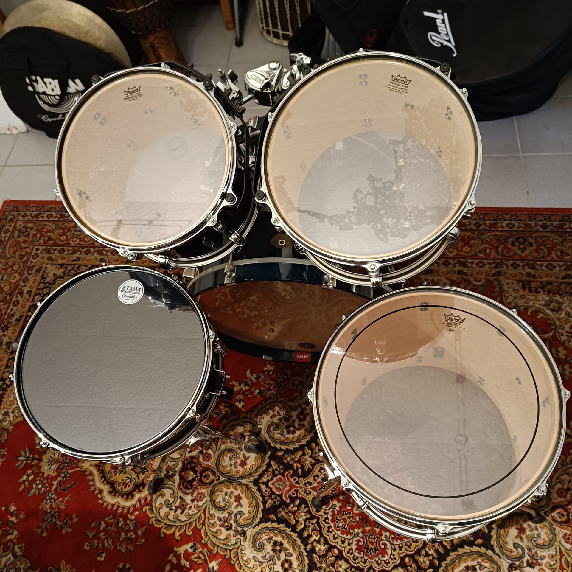 Tama Starclassic Performer Indigo Blue 22"x16" 12"x10 13"x11" 16"x16" Made in Japan - Image 5