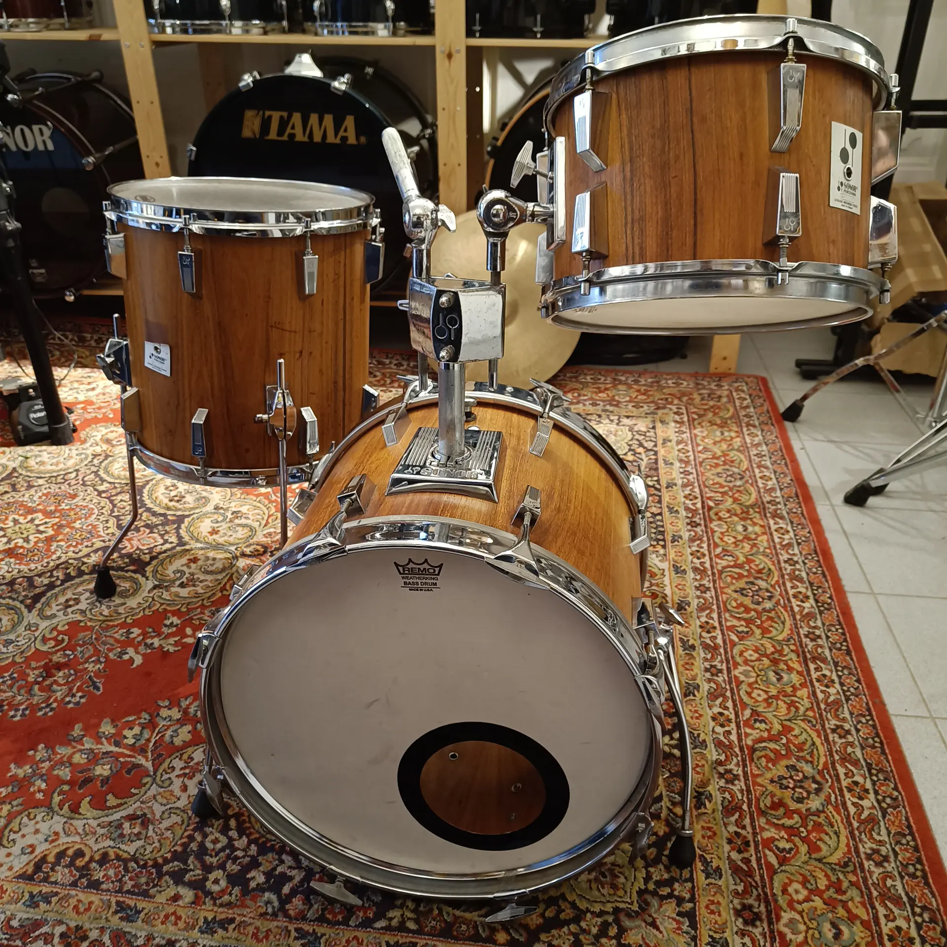 Sonor Phonic Genuine Rosewood Veneer 18"x14" 12"x8" 14"x14" Vintage early 80's
