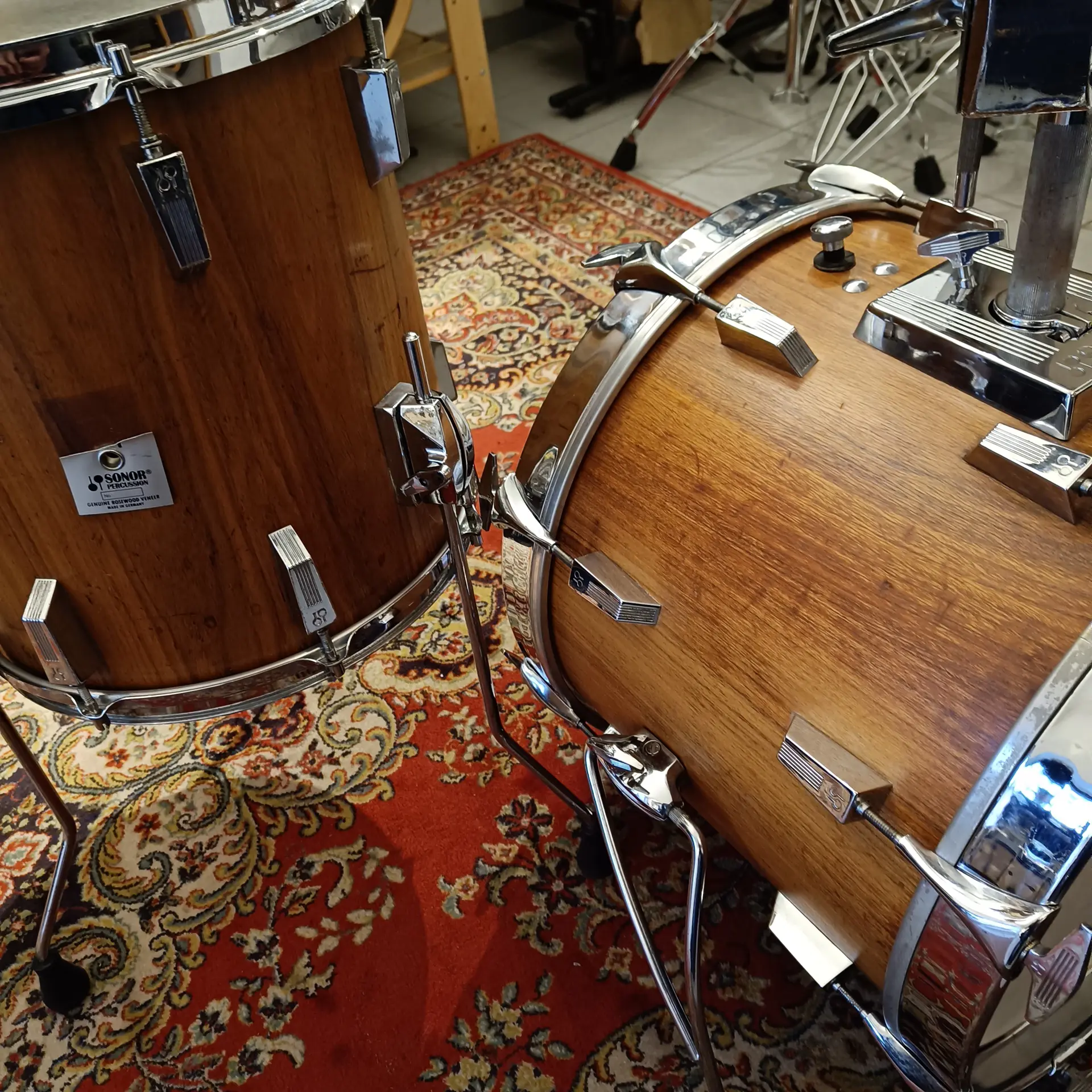 Sonor Phonic Genuine Rosewood Veneer 18"x14" 12"x8" 14"x14" Vintage early 80's - Image 5