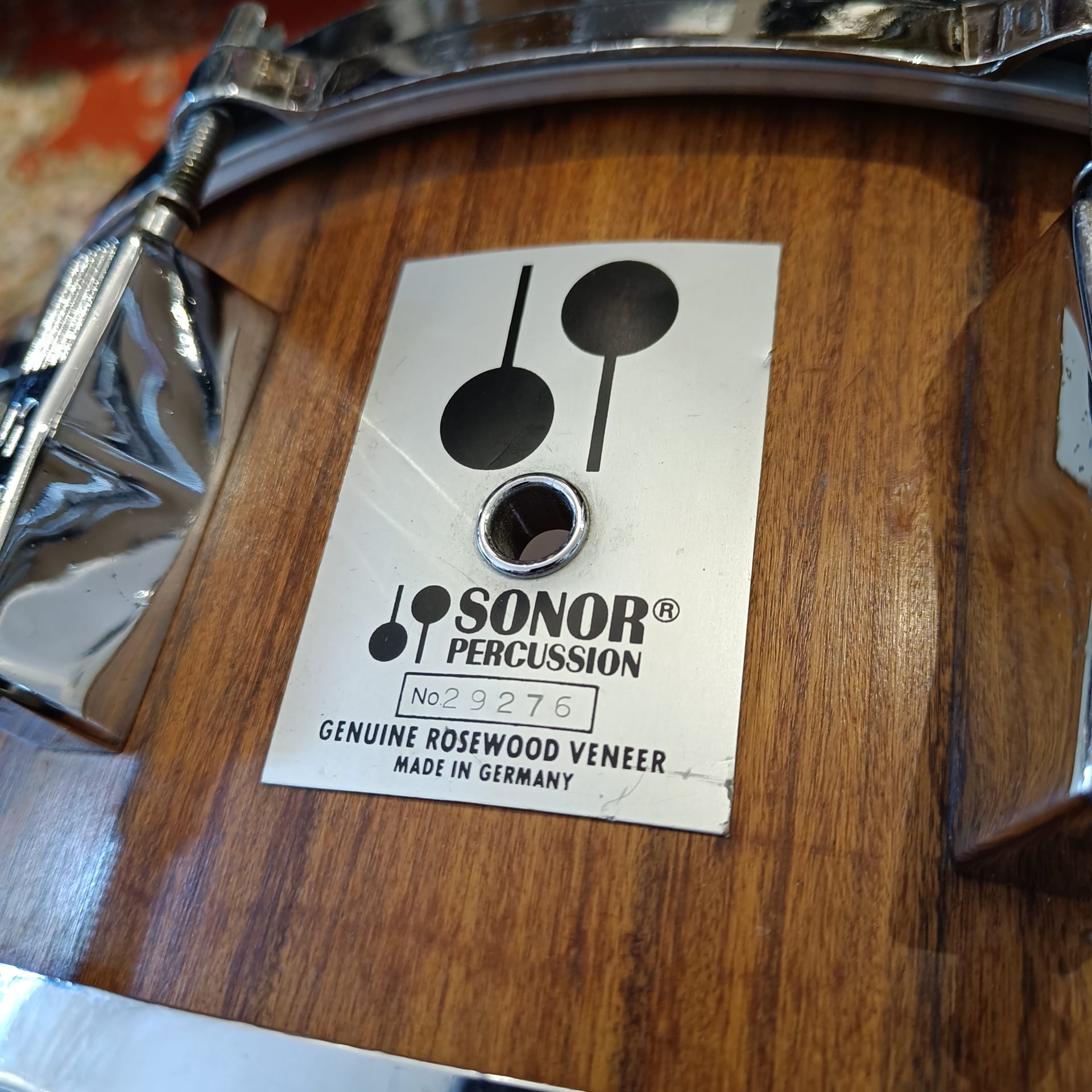 Sonor Phonic Genuine Rosewood Veneer D515 14"x5,75" Vintage 80's - Image 2