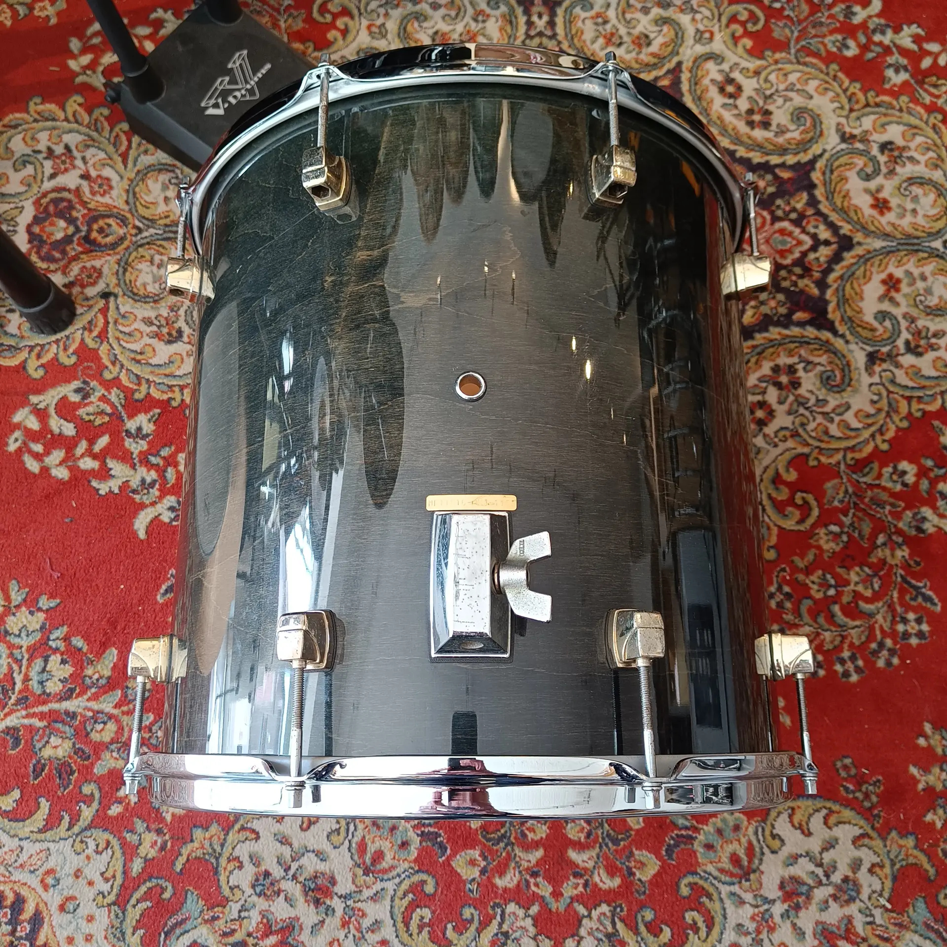 Yamaha Maple Custom 16" Floor Tom Black Vintage Pre-YESS - Image 4