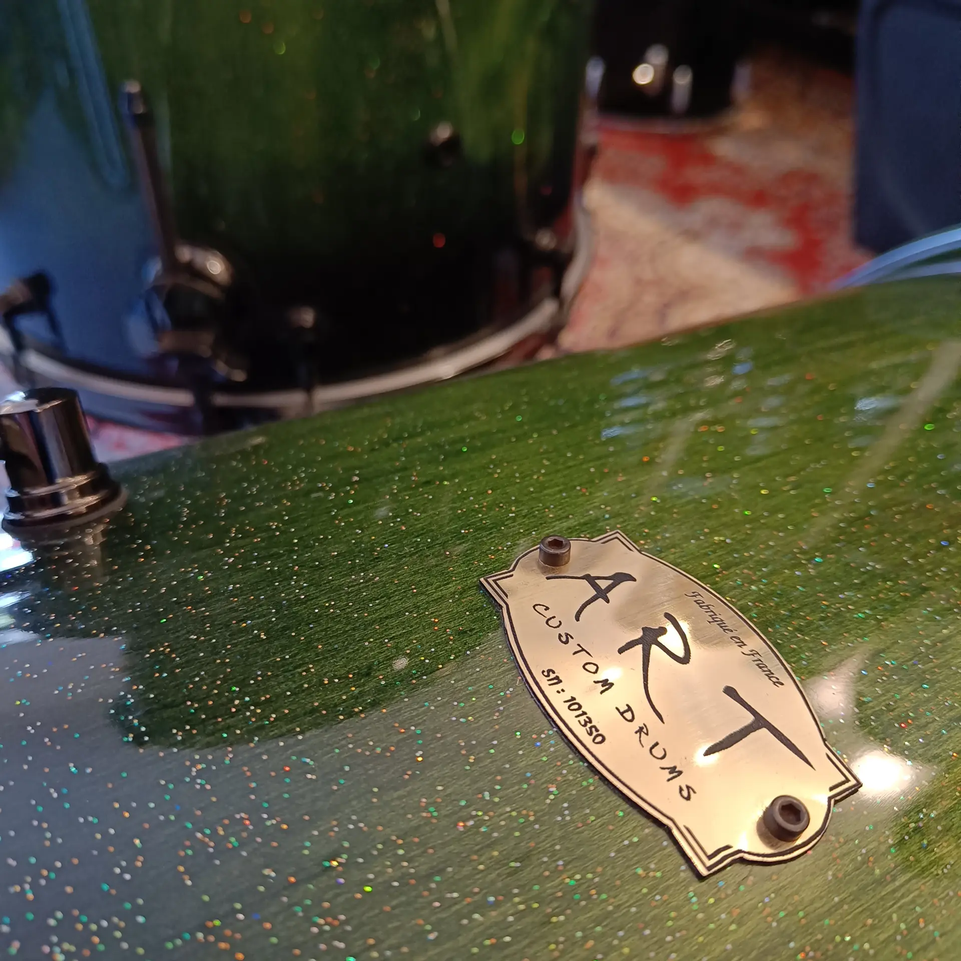 ART Custom Maple Fusion 20"x18" 12"x9" 16"x14" Green Galaxy Sparkle – Image 8