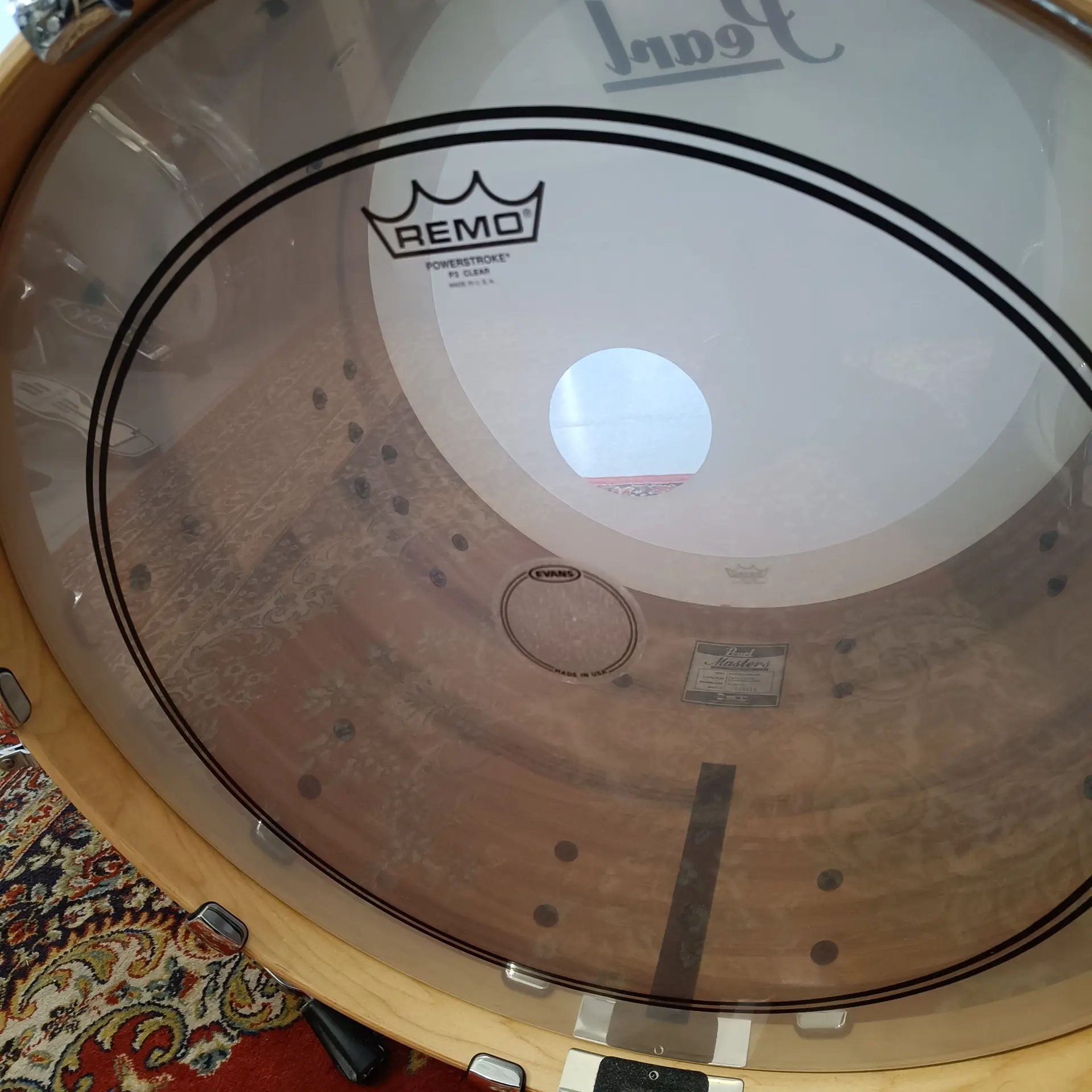 Pearl Masters Maple/Gum 22"x16" 10"x7" 12"x8" 16"x16" Silver White Swirl + supports toms – Image 8