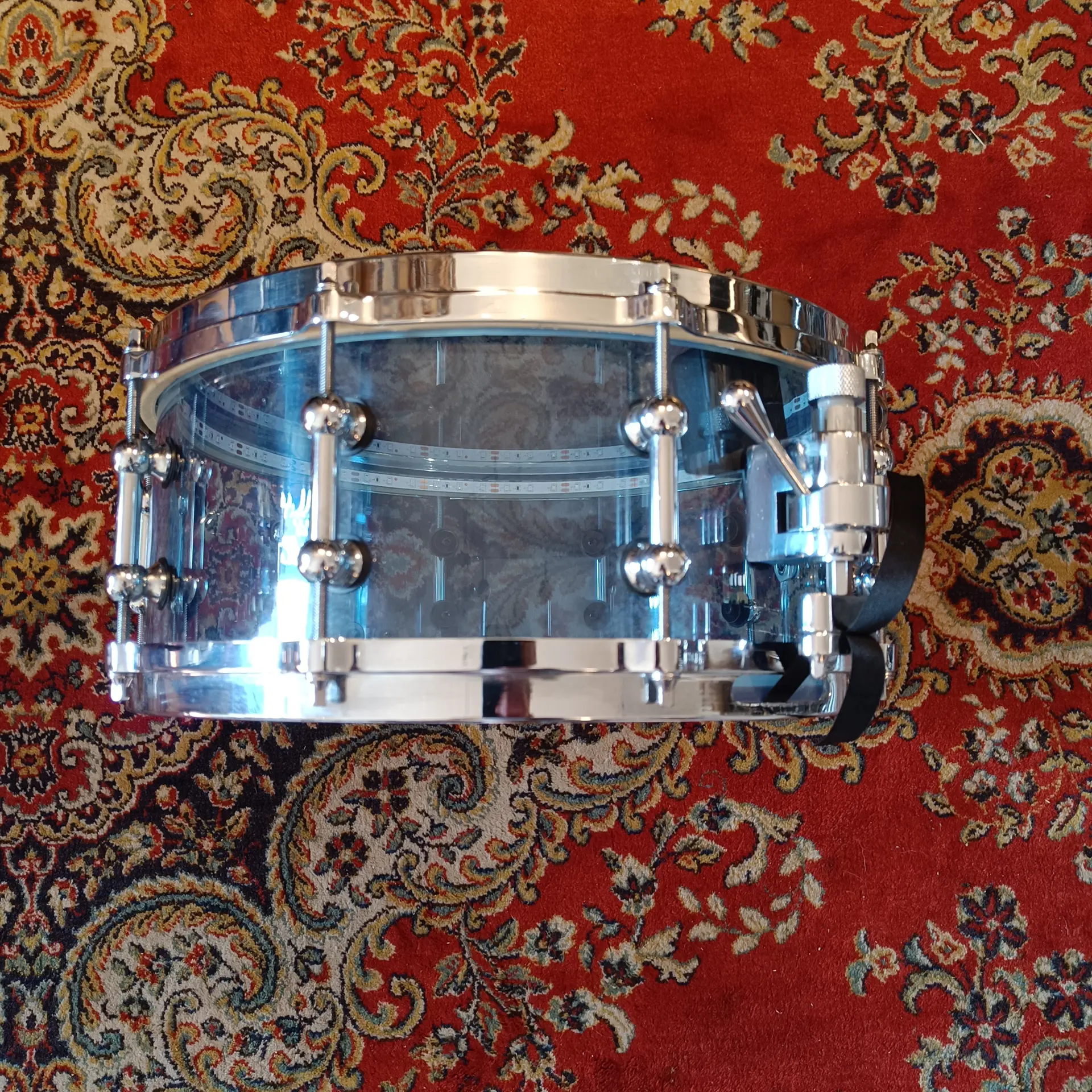 SNS Drums Acrylic 14"x6" (Bulgaria) with Led Lights System Blue (Stanislav Stoyanov) - Image 2