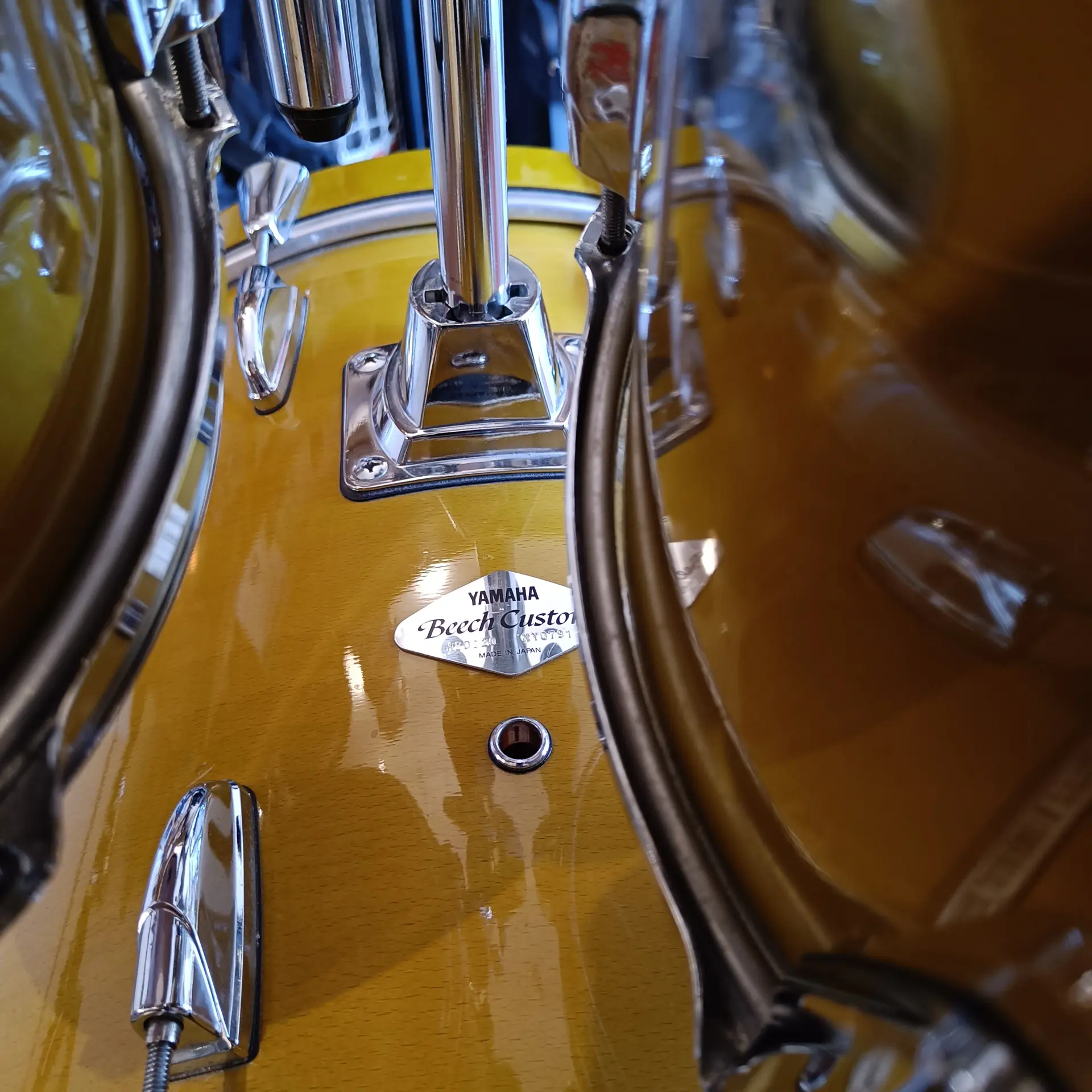 Yamaha Beech Custom 20"x14" 10"x9" 12"x10" 14"x12" Pear Yellow Made in Japan - Image 7