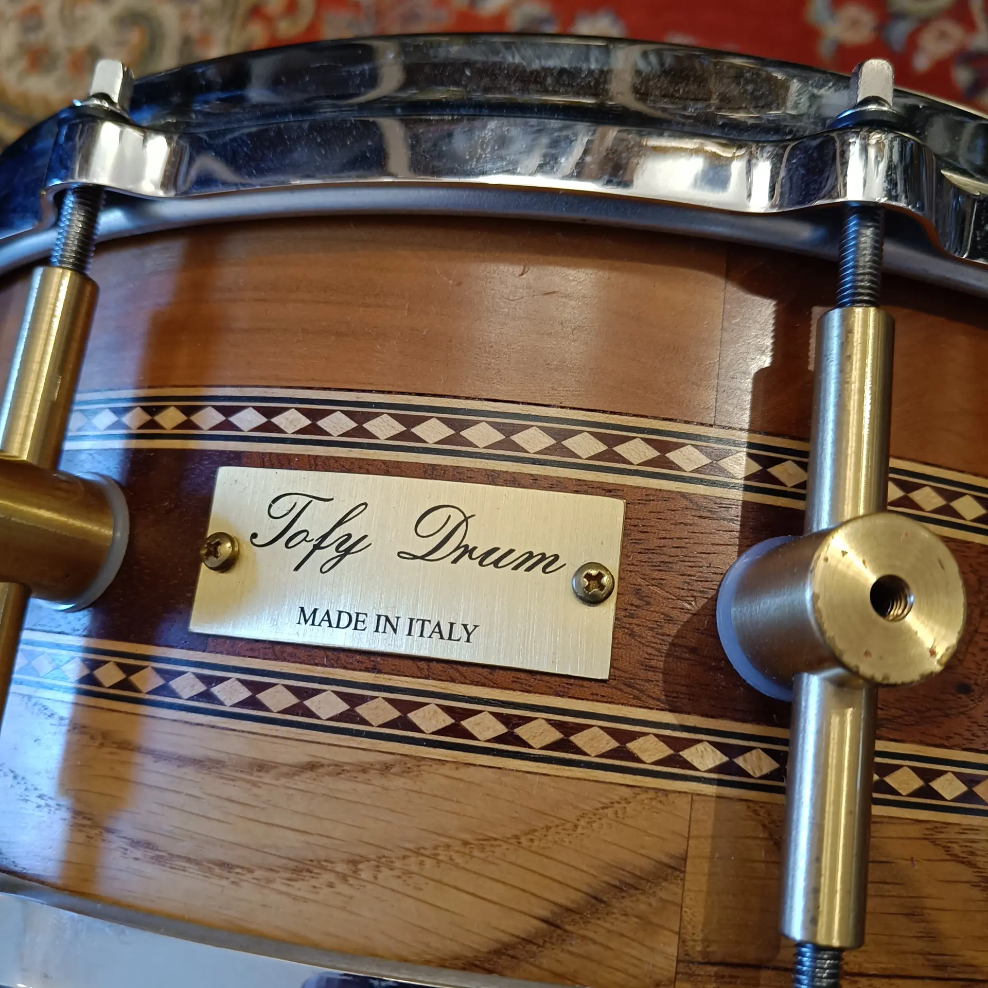 Tofy Drums Paolo Toffano 2015 14"x5,5" Cherry Mahogany Acacia – Image 2