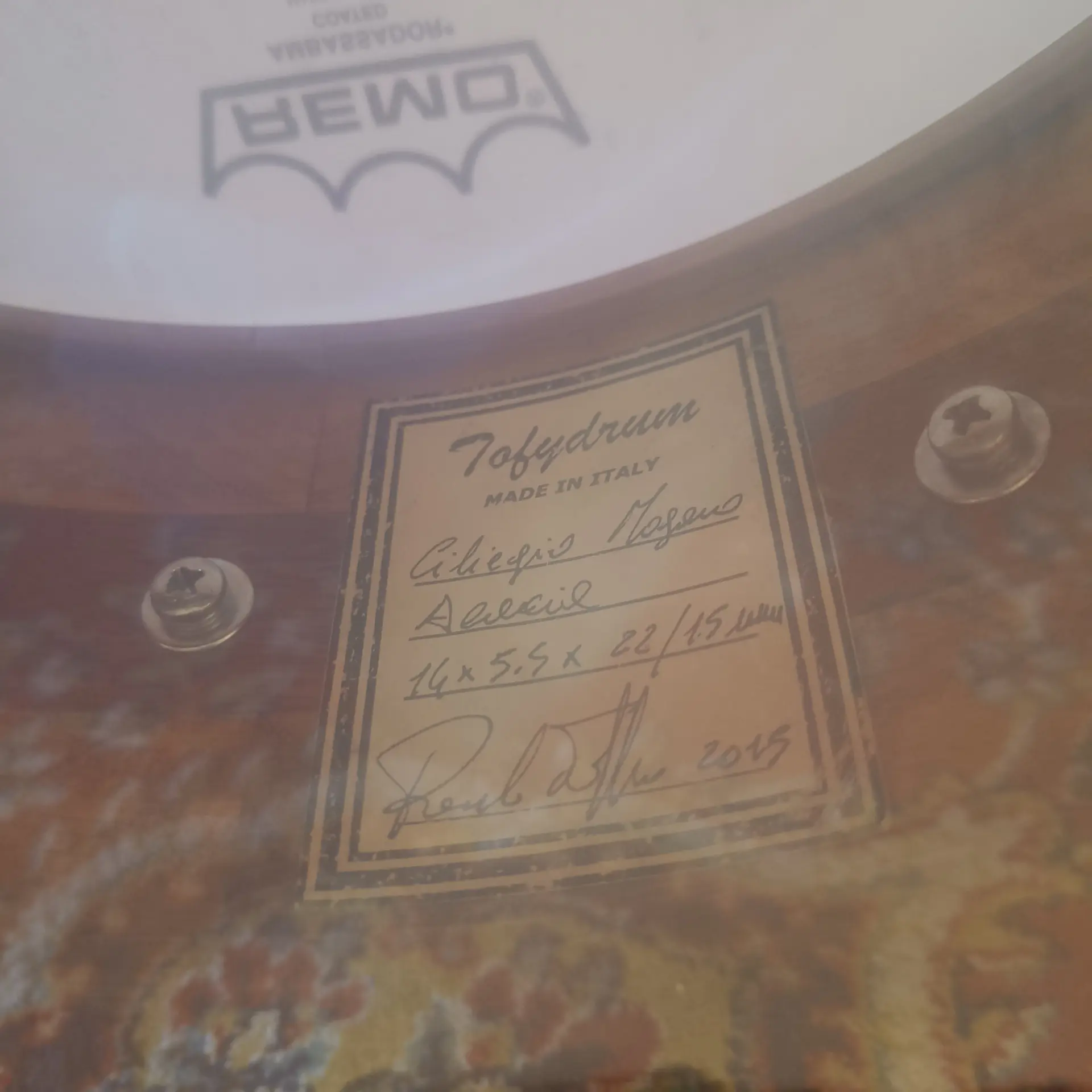 Tofy Drums Paolo Toffano 2015 14"x5,5" Cherry Mahogany Acacia – Image 8