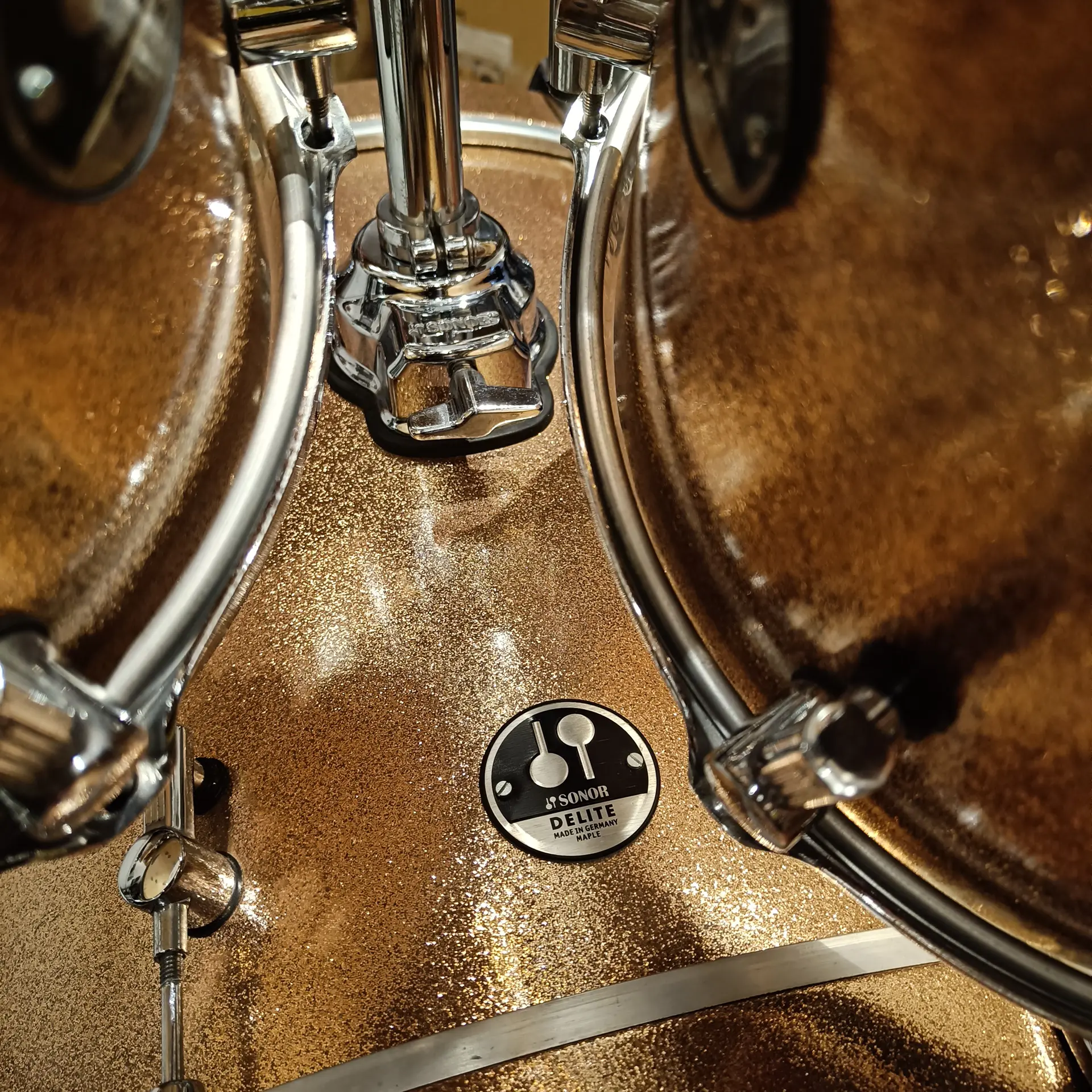 Sonor Delite Maple Vintage 20"x18" 10"x9" 12"x10 14"x14" 16"16" Copper Sparkle - Image 10