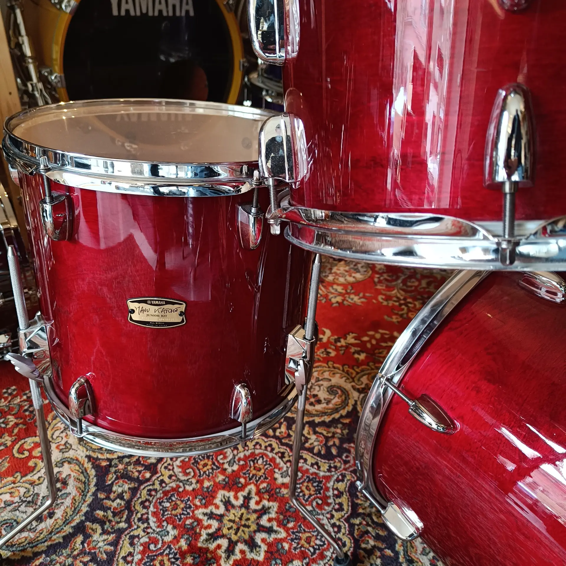 Yamaha Manu Katche Junior Kit Cranberry Red 16"x16" 10"x7" 12"x7" 13"x12" + caisse claire 12"x5" – Image 5