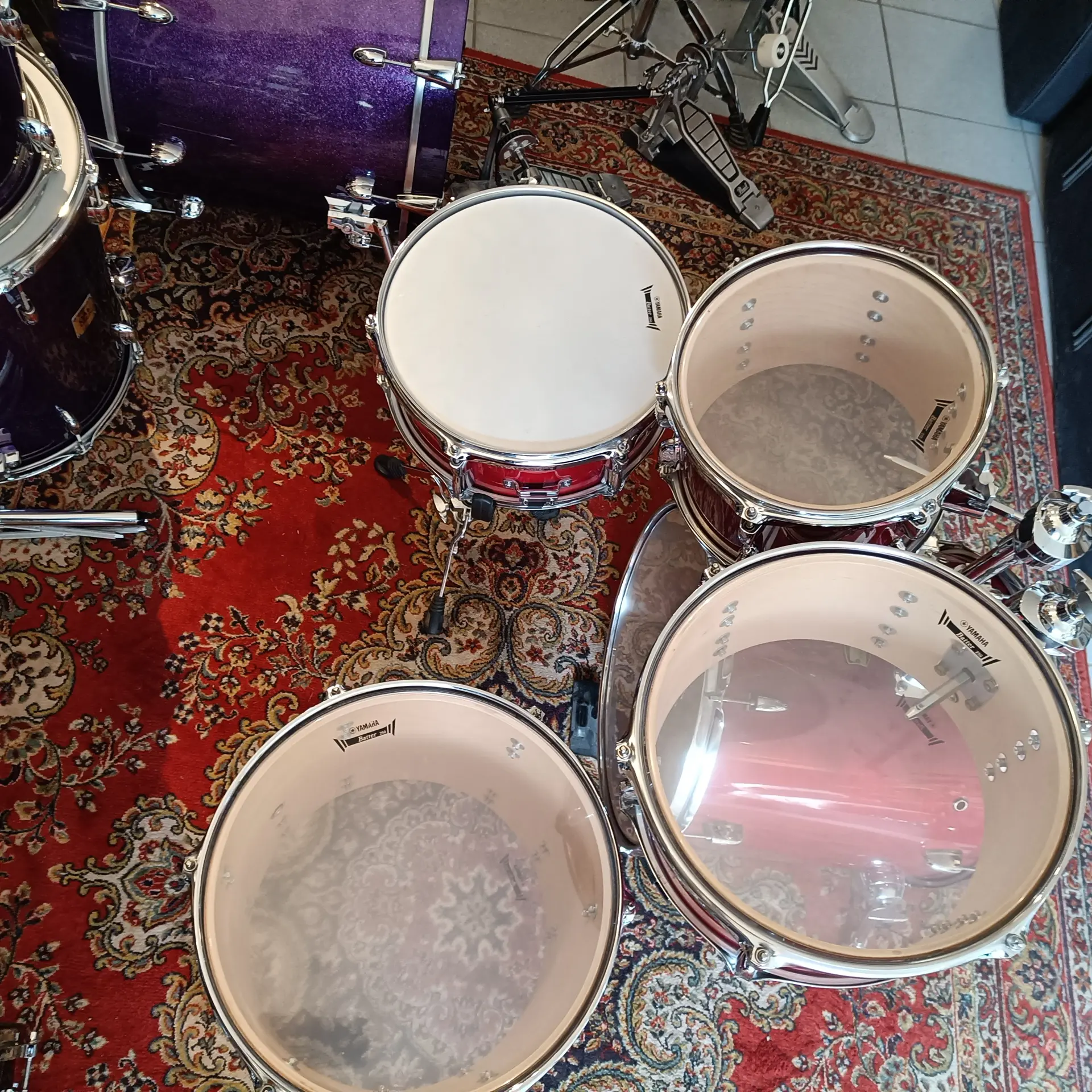 Yamaha Manu Katche Junior Kit Cranberry Red 16"x16" 10"x7" 12"x7" 13"x12" + caisse claire 12"x5" – Image 6