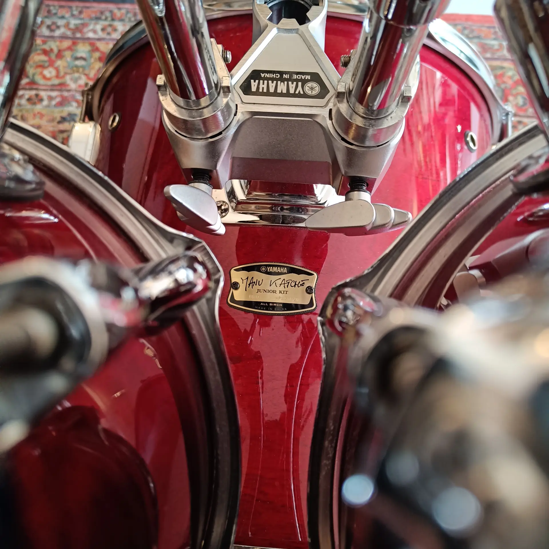 Yamaha Manu Katche Junior Kit Cranberry Red 16"x16" 10"x7" 12"x7" 13"x12" + caisse claire 12"x5" – Image 7