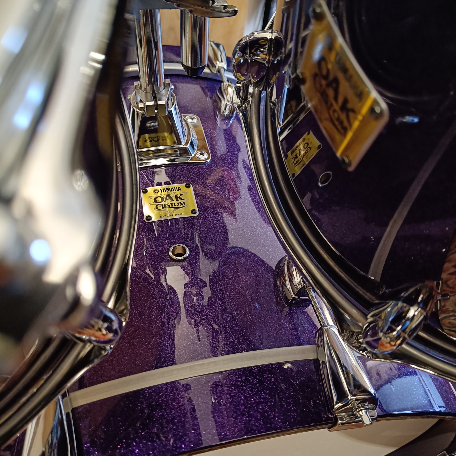 Yamaha Oak Custom Signature Manu Katche 22"x16" 10"x7,5" 12"x8" 13"x9" 16"x16" Purple Sparkle – Image 9