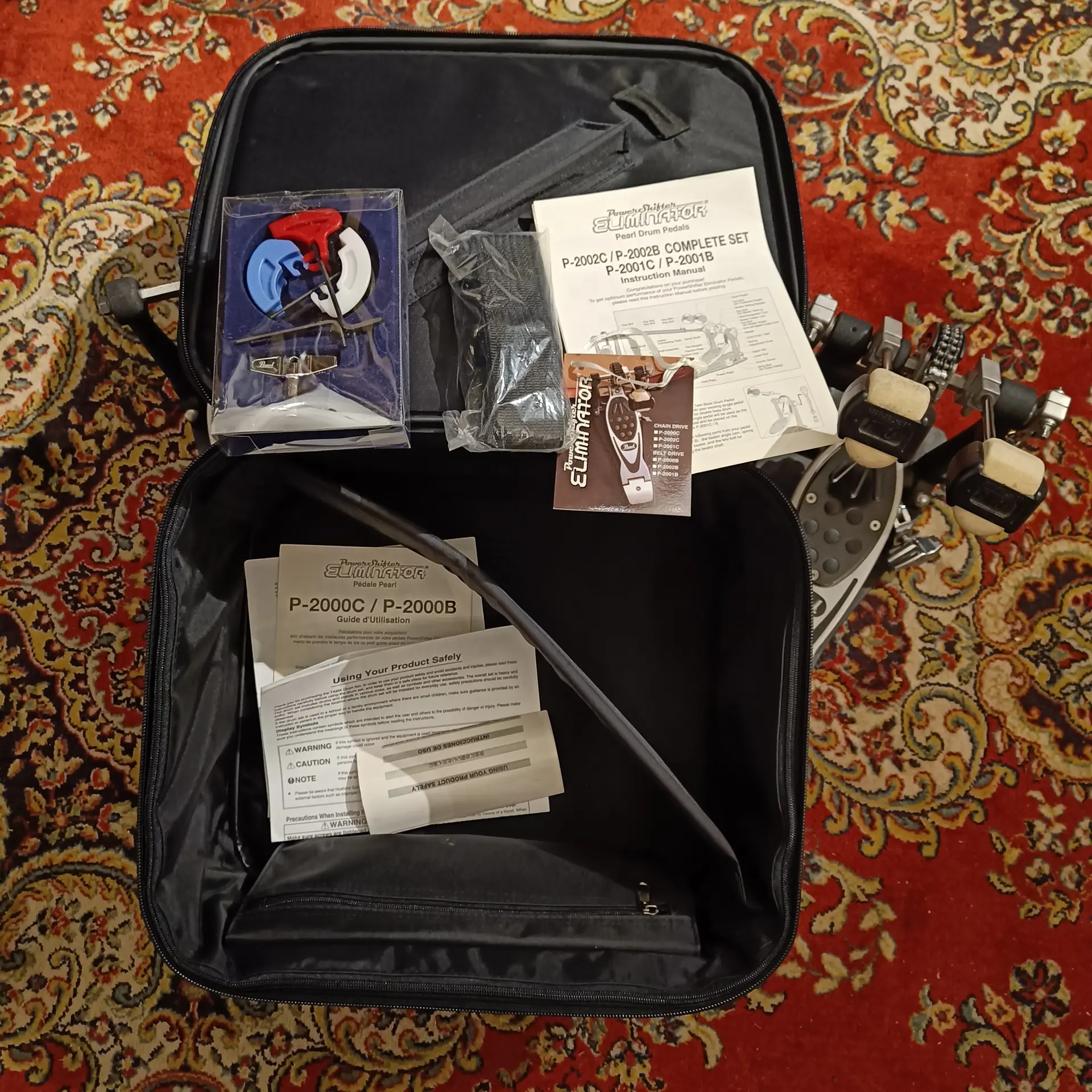 Pearl Eliminator P2000C Power Shifter Double Pédale + bag + Cam pack
