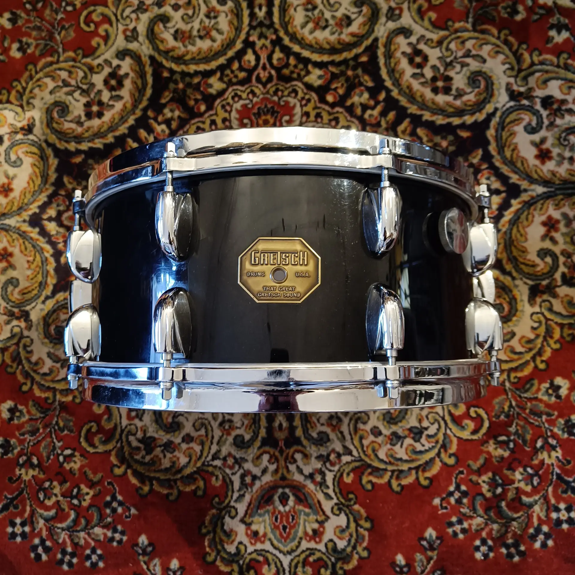 Gretsch Jet Black Nitron 14"x6,5 Stop Sign Vintage 70's