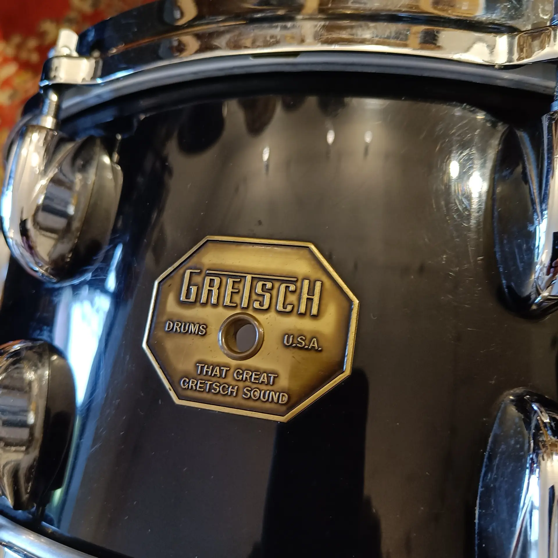 Gretsch Jet Black Nitron 14"x6,5 Stop Sign Vintage 70's – Image 2