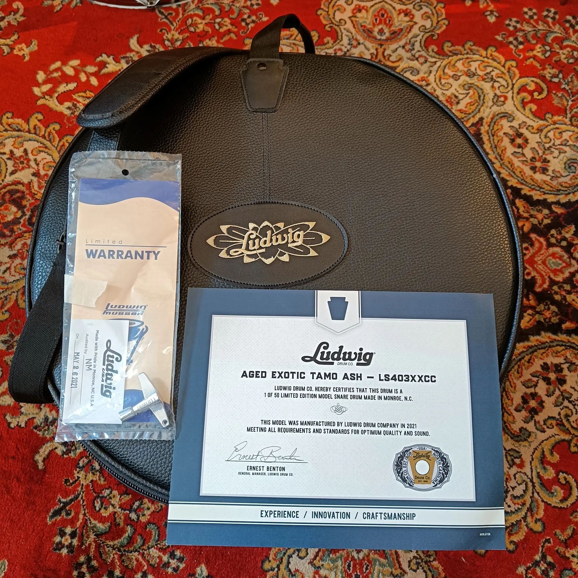 Ludwig Aged Exotic Tamo Ash 14"x6,5" LS403XXCC Ltd Edition 50 ex. – Image 3