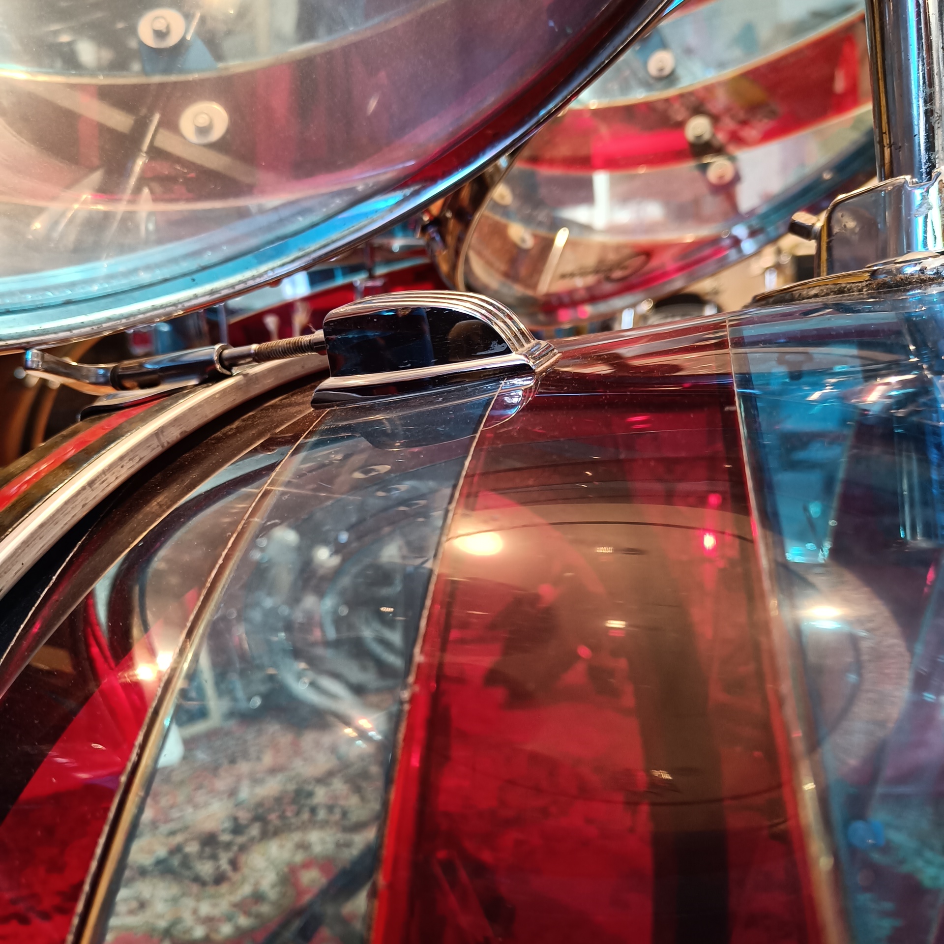 Ludwig Rainbow Vistalite Pattern C (Red/Blue) B&O 22″x14" 12″x8" 13″x9" 16″x16" + 14″x5″ Vintage 70's - Image 12