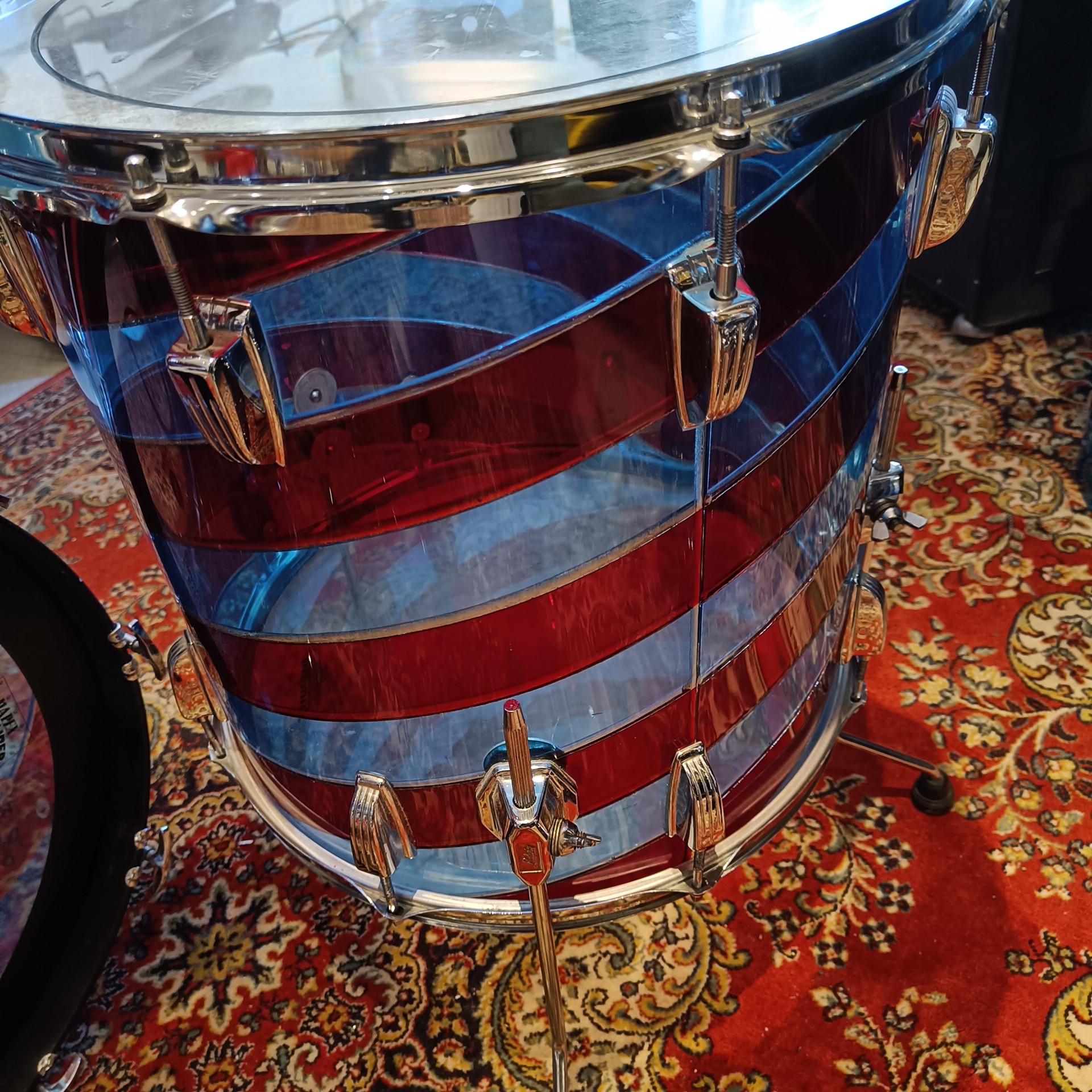 Ludwig Rainbow Vistalite Pattern C (Red/Blue) B&O 22″x14" 12″x8" 13″x9" 16″x16" + 14″x5″ Vintage 70's - Image 7