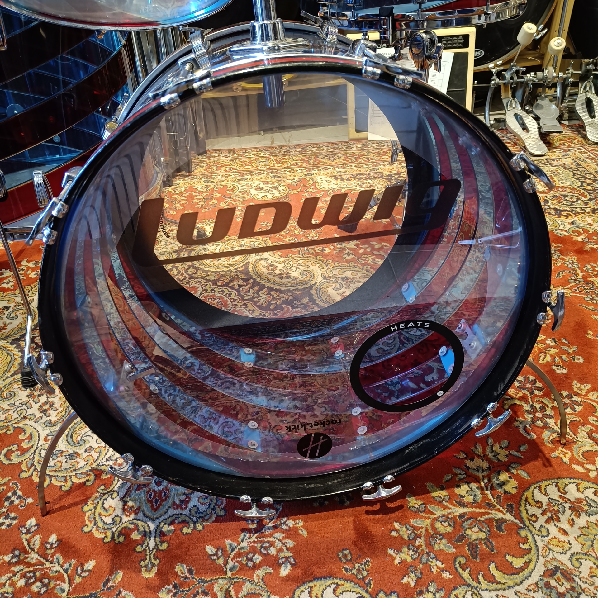 Ludwig Rainbow Vistalite Pattern C (Red/Blue) B&O 22″x14" 12″x8" 13″x9" 16″x16" + 14″x5″ Vintage 70's - Image 13