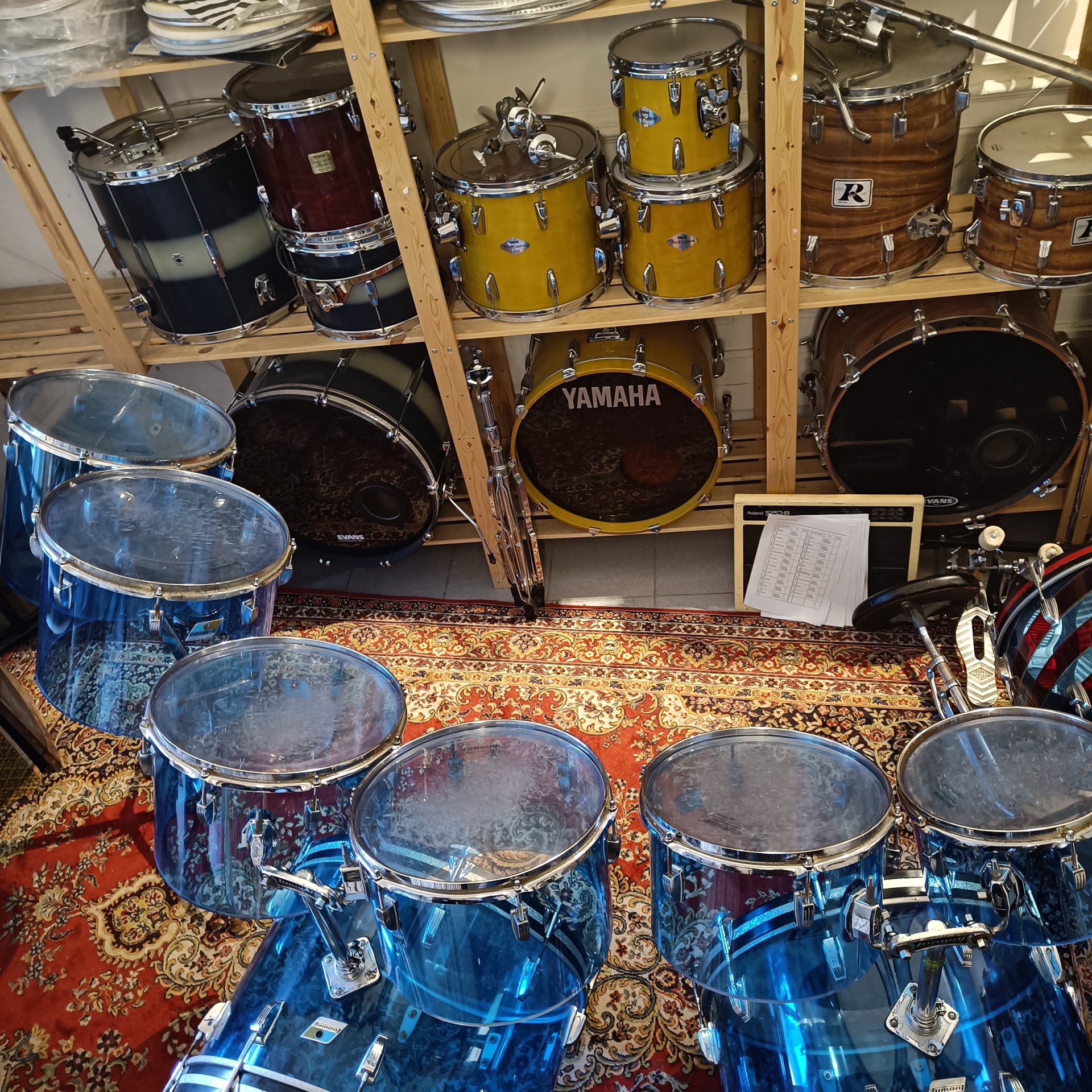 Ludwig Vistalite Blue 2x22"x14" 10" 12" 13" 14" 15" 16" B&O Vintage 70's – Image 7