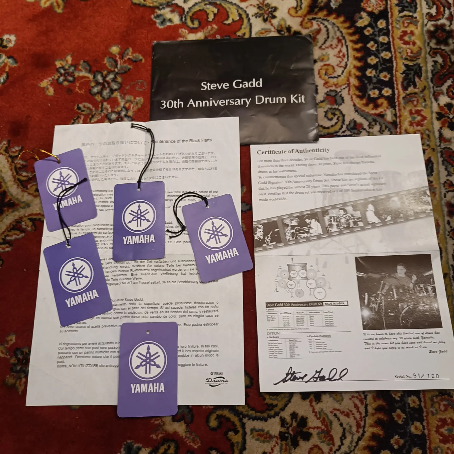 Yamaha Steve Gadd 30th Anniversary Drum Kit 22"x14" 10"x7,5" 12"x8" 14"x12" 16"x14" + snare 14"x5,5" Made in Japan - Image 17