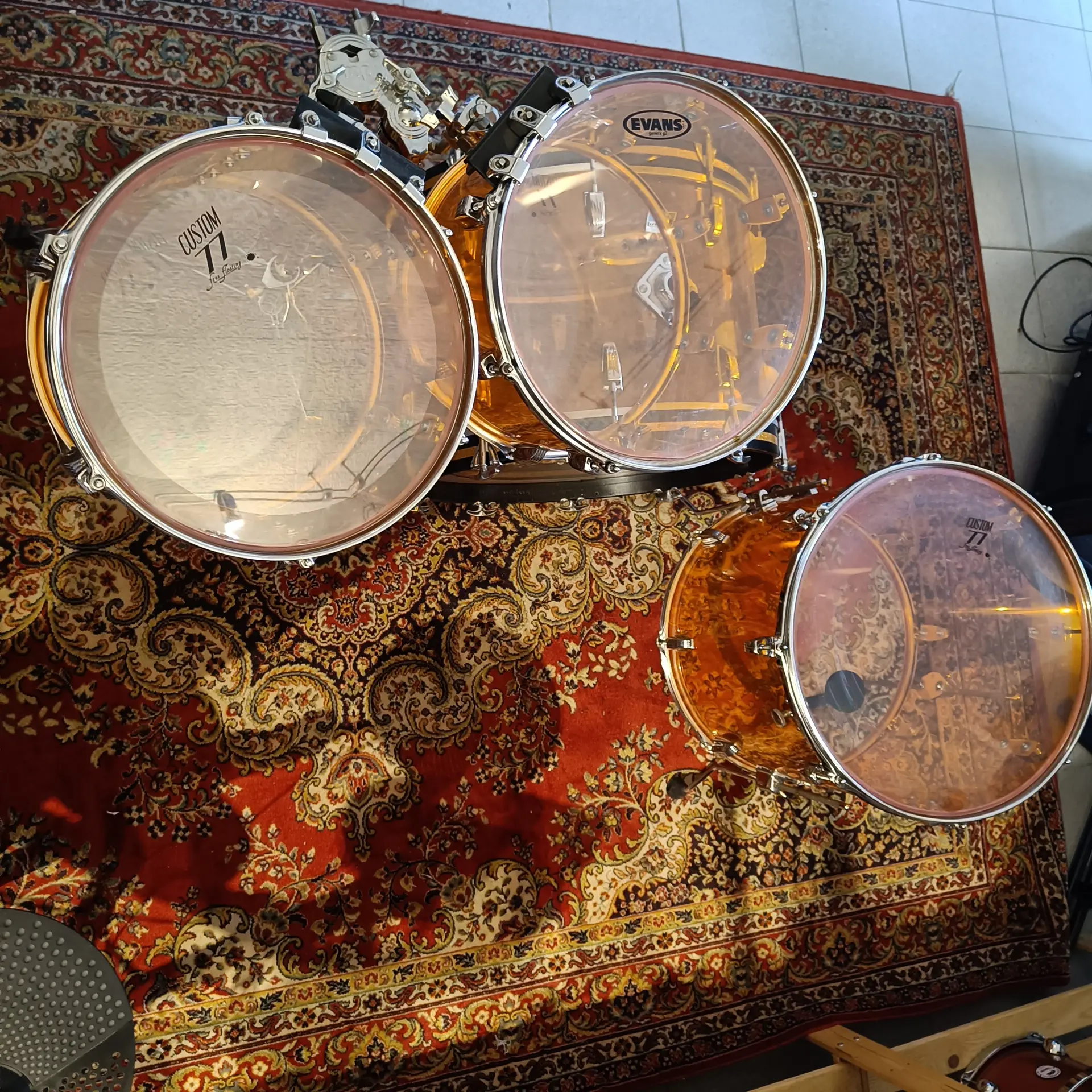 Ludwig Vistalite Amber 22"x14" 13"x9" 14"x10" 18"x16" - Image 7