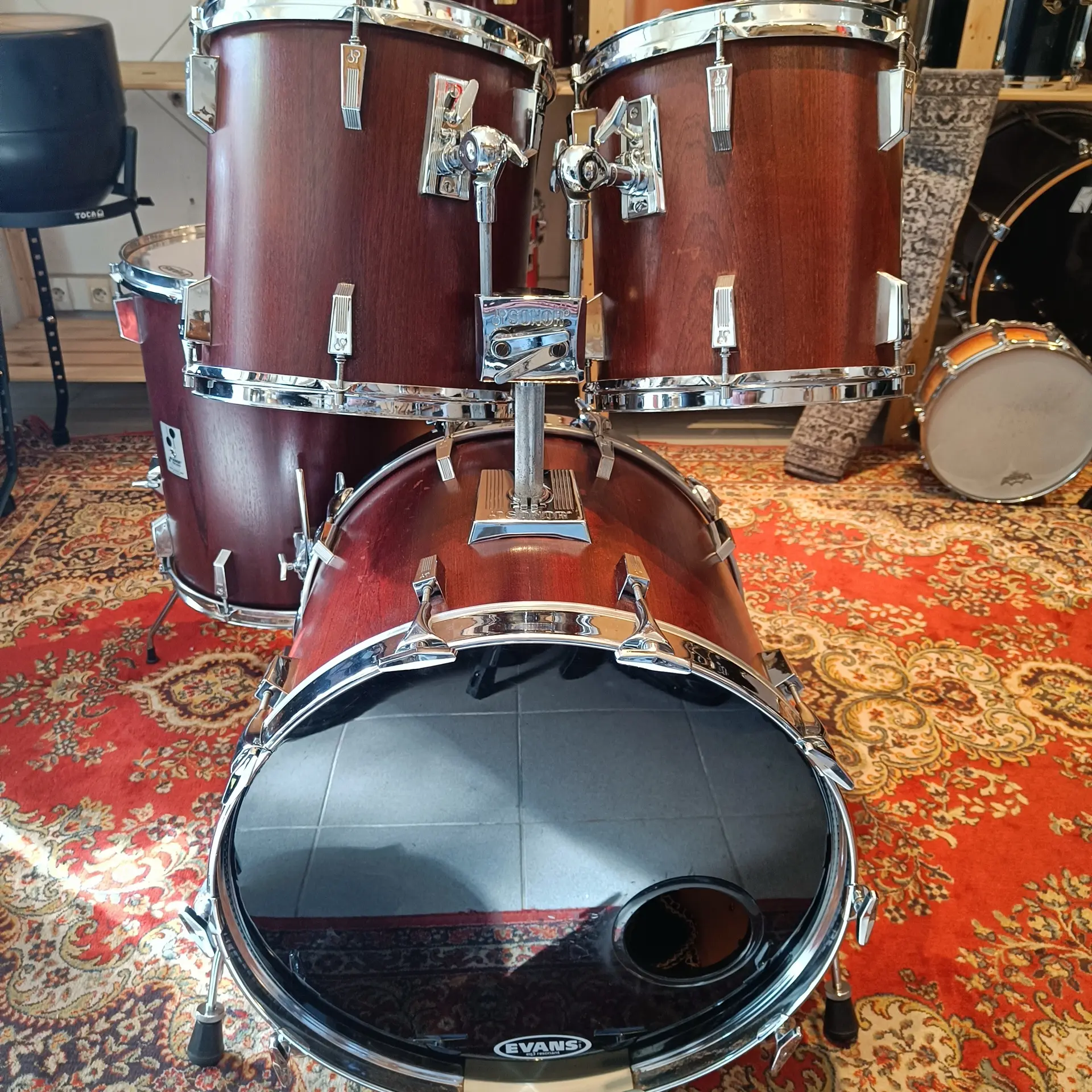 Sonor Phonic Plus Mahogany Veneer 22x18 12x12 13x13 16x18