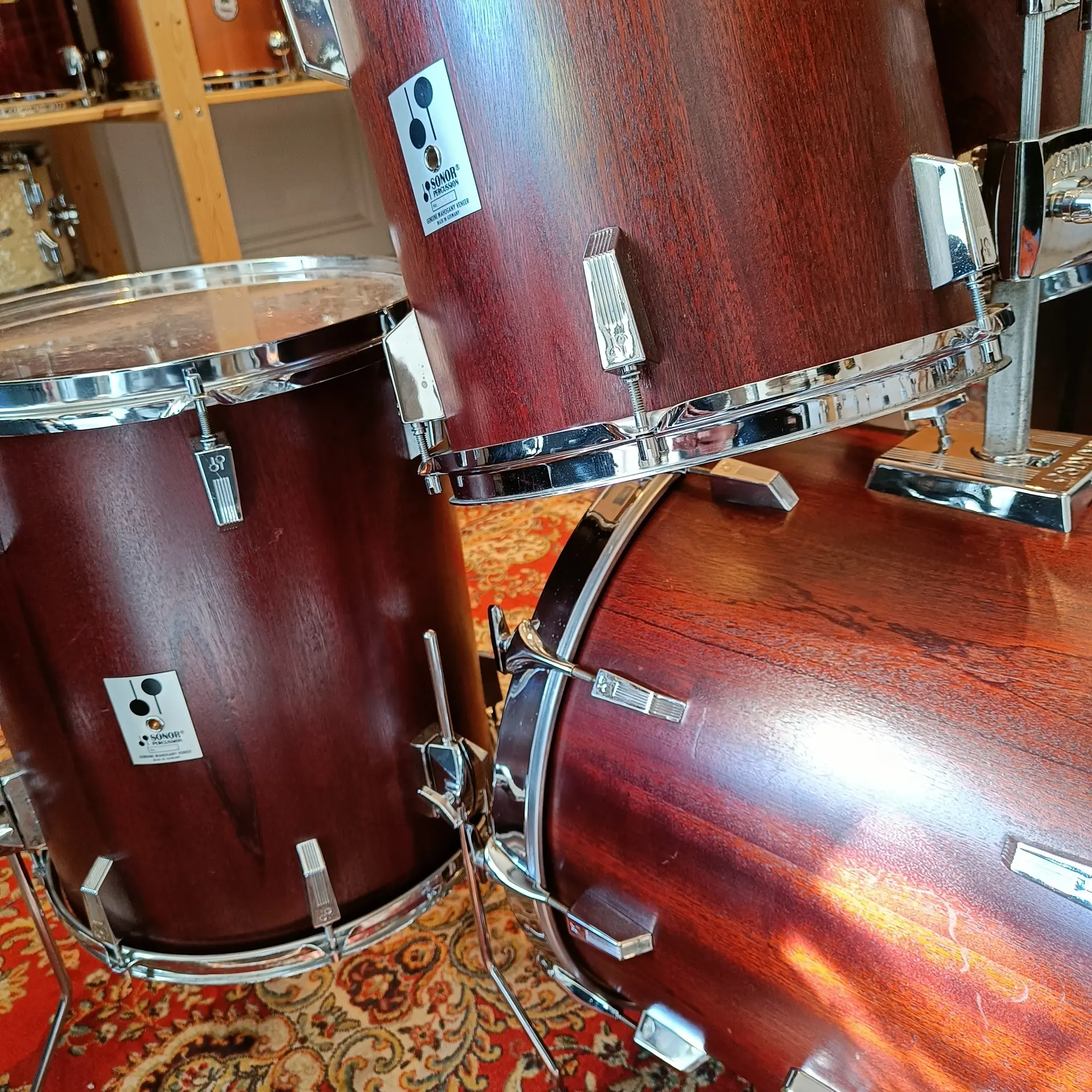 Sonor Phonic Plus Mahogany Veneer 22x18 12x12 13x13 16x18 – Image 4