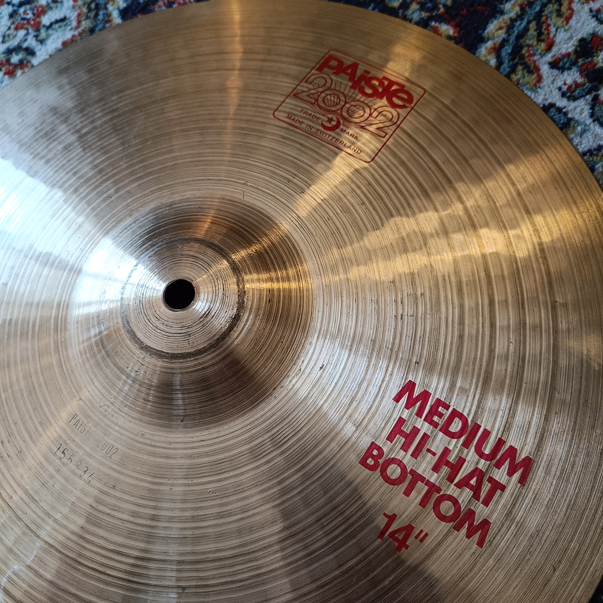 Paiste 2002 Medium Hi Hat 14" Vintage 1981 - Image 3