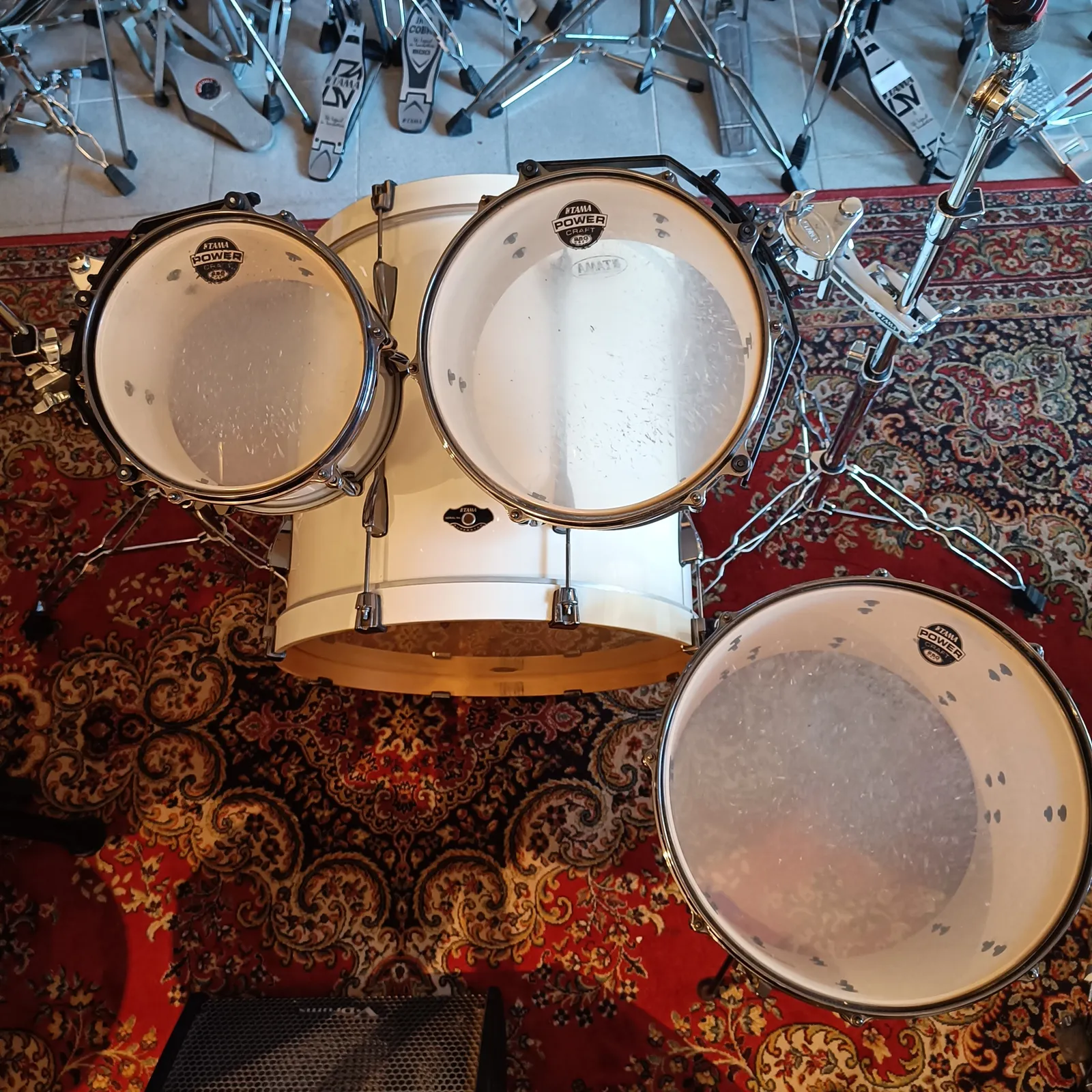 Tama-Superstar Hyperdrive Custom 22"x 20" 10"x 6,5 12"x 7" 16"x 14" White – Image 6