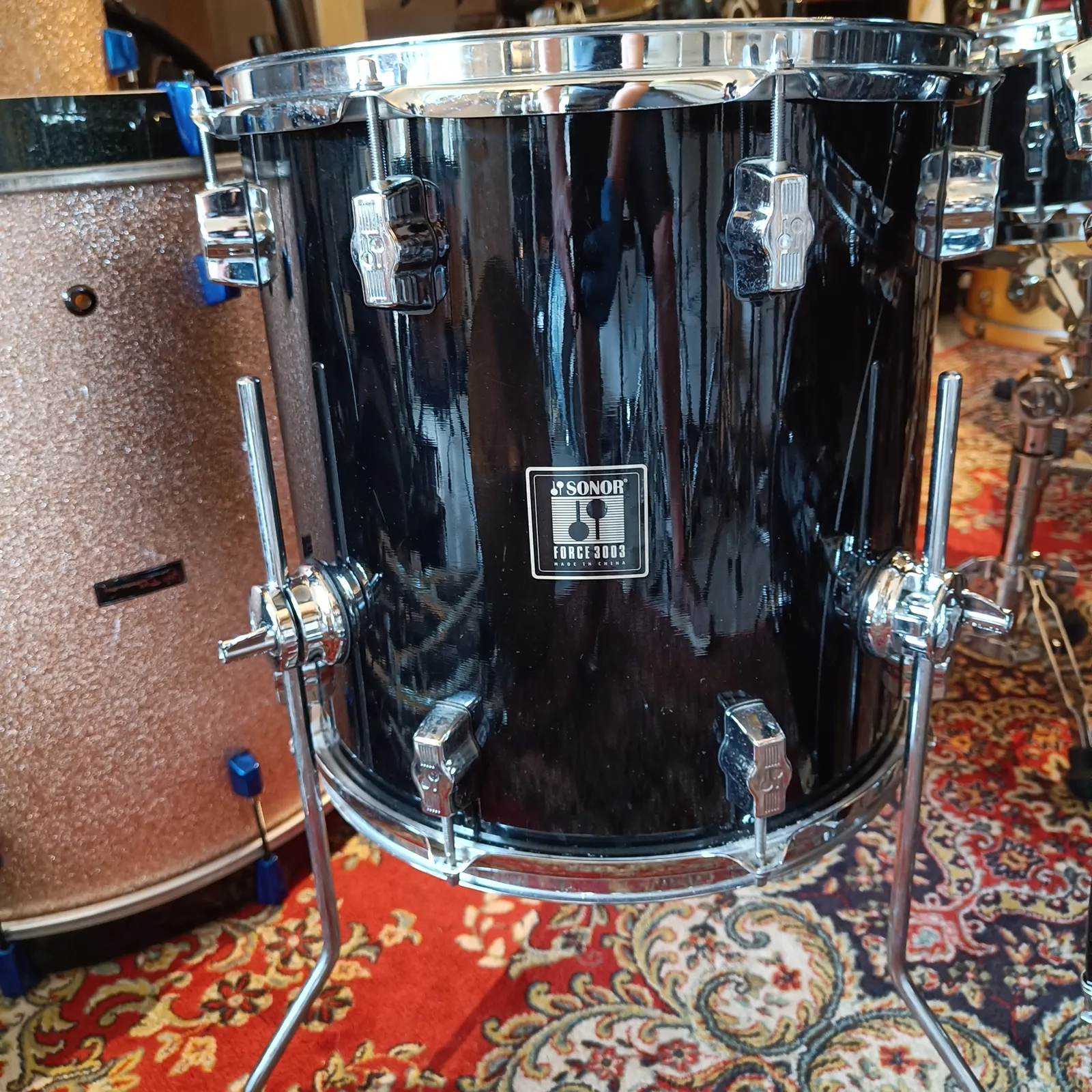Sonor Force 3003 20"x17" 10"x9" 12"x10" 14"x14"TB + caisse claire 14"x5,5" Black – Image 5