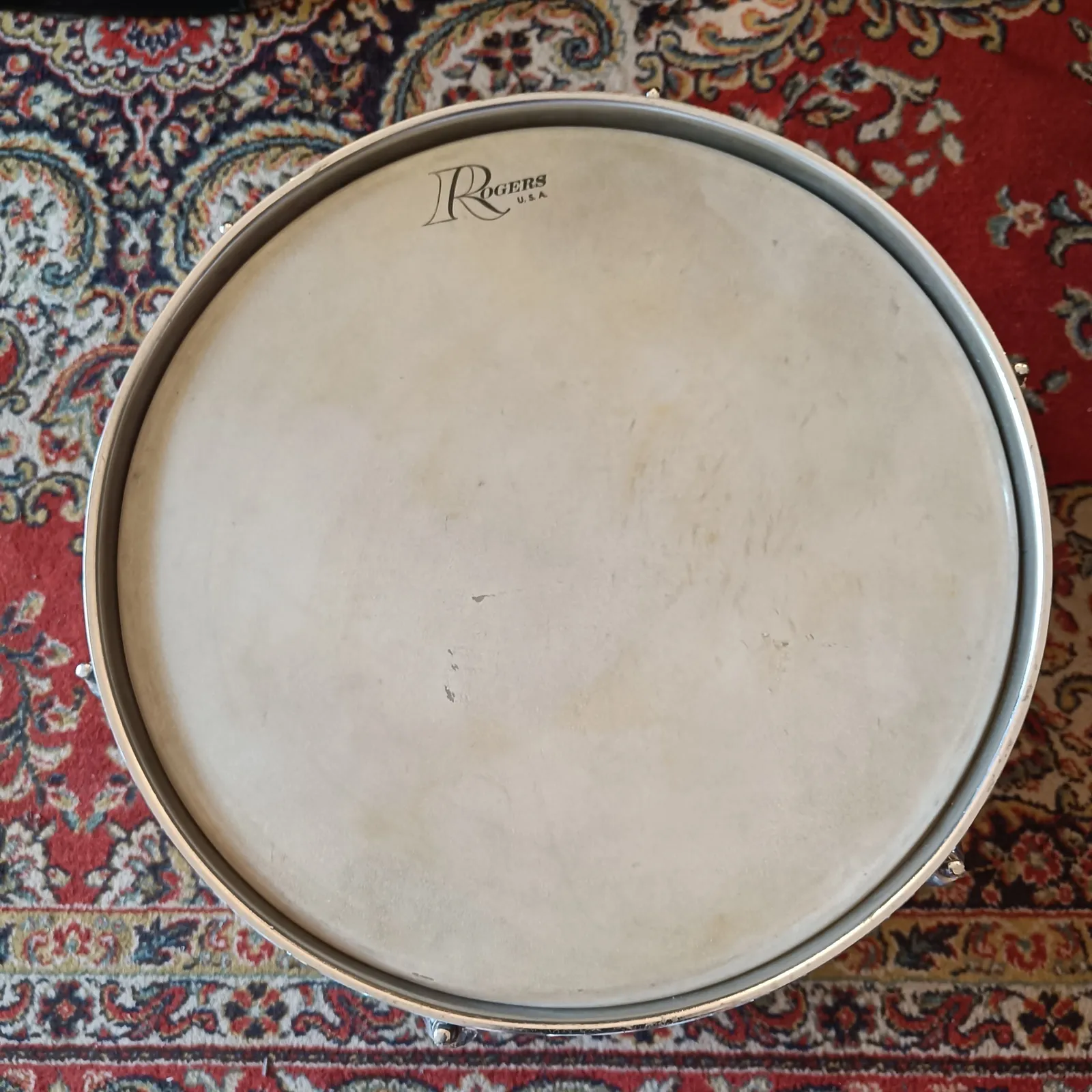 Rogers Tom 13"x9" White Marine Pearl Vintage 70's – Image 4