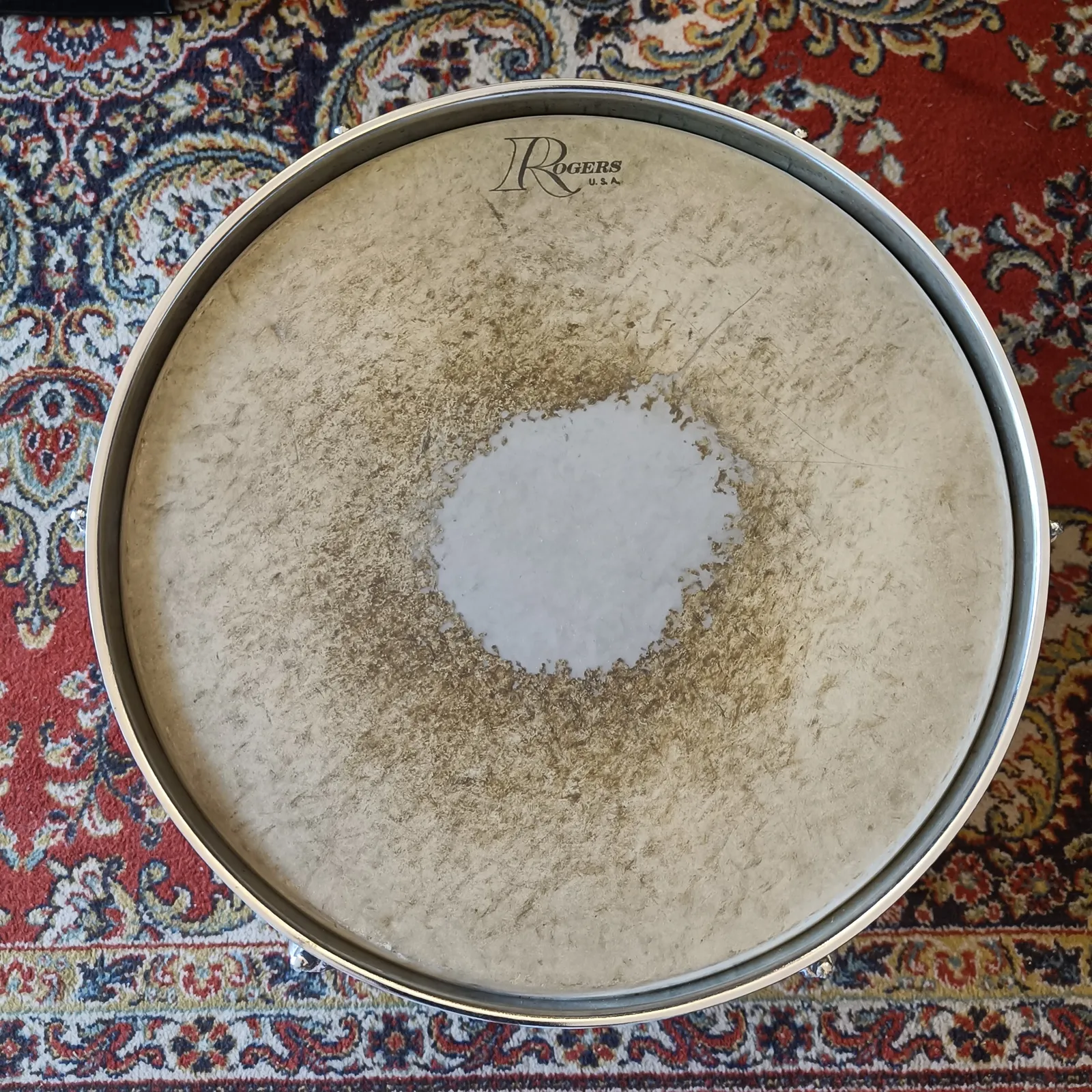 Rogers Tom 13"x9" White Marine Pearl Vintage 70's – Image 5