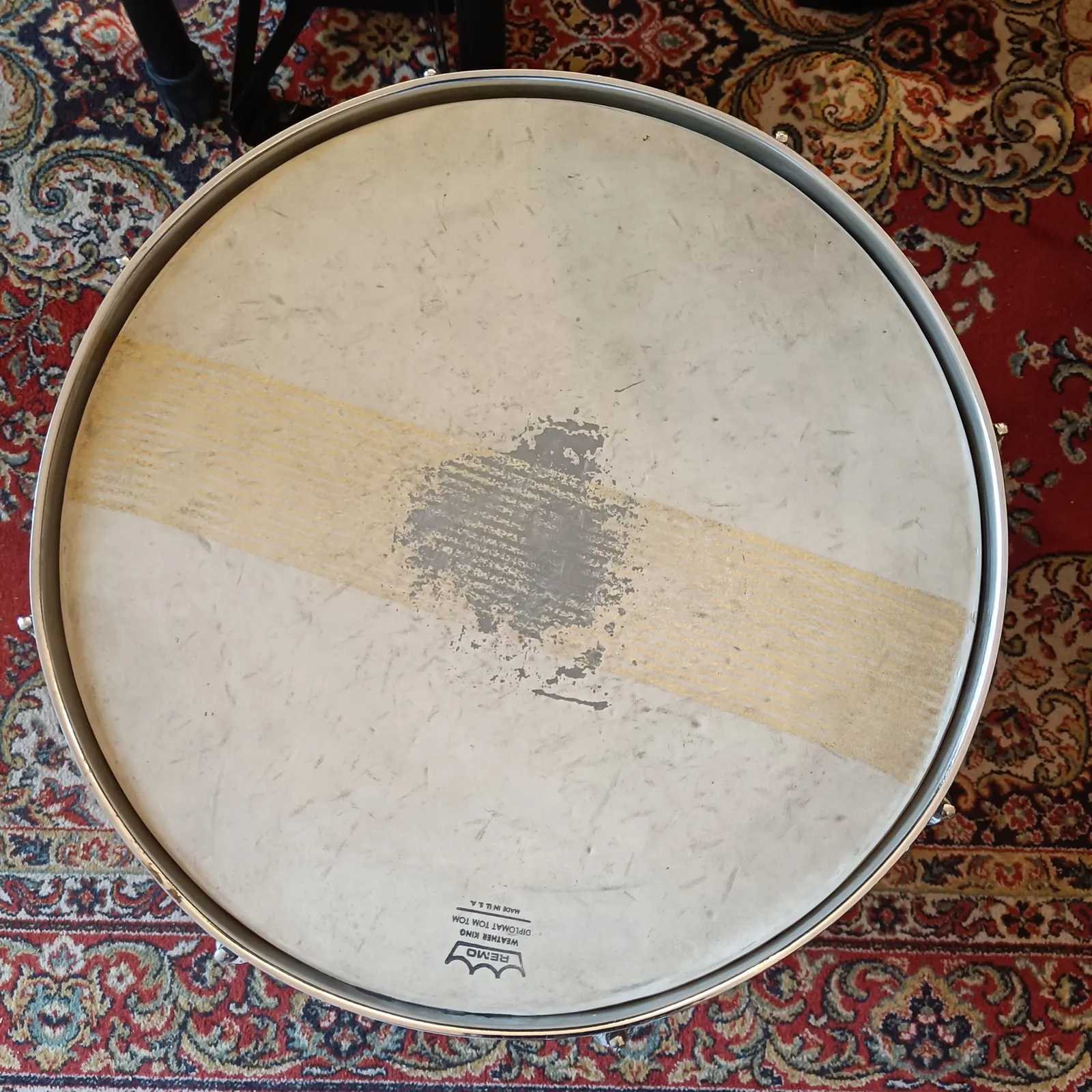 Rogers 16"x16" Floor Tom White Marine Pearl Vintage 70's – Image 6