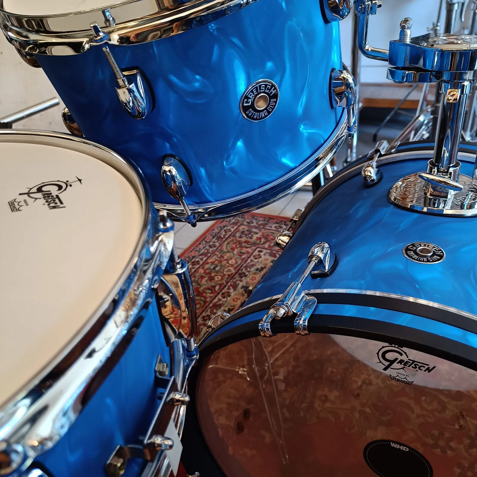 Gretsch Catalina Club Jazz Blue Satin Flame Ltd 18"x14" 12"x8" 14"x14" + CC 14"x5,5" – Image 9