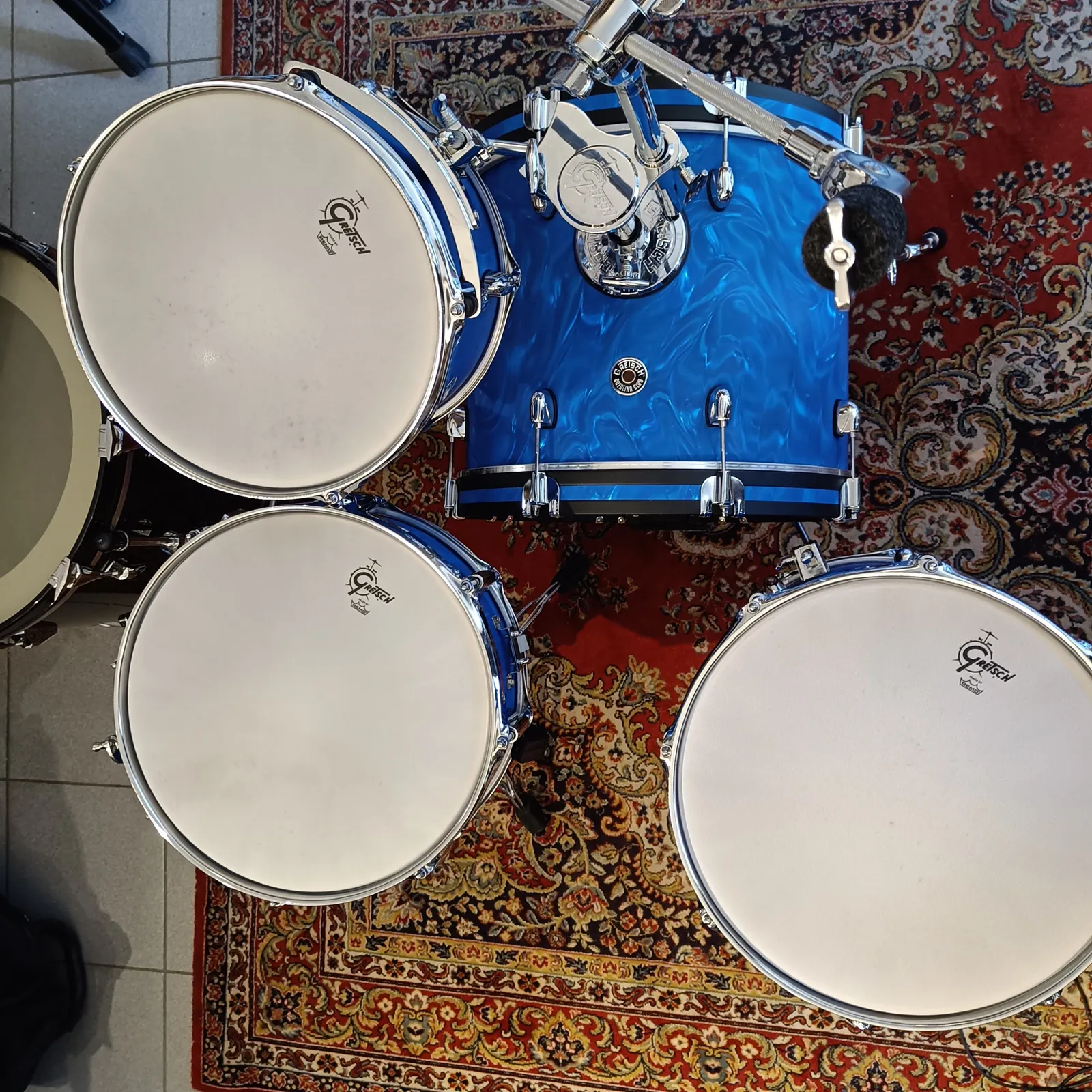 Gretsch Catalina Club Jazz Blue Satin Flame Ltd 18"x14" 12"x8" 14"x14" + CC 14"x5,5" – Image 6