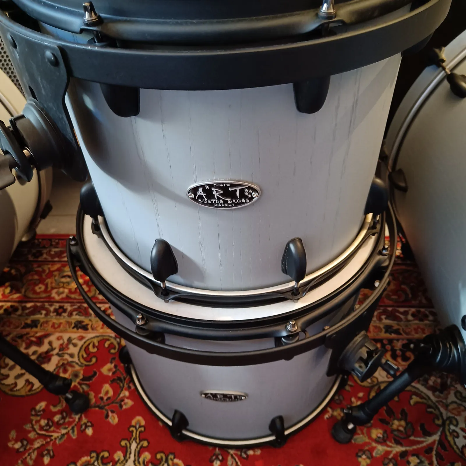 Art Custom Drums 8"x7" 10"x7" 12"x8" 14"x12" 16"x14" 22"x20" Chestnut Medium Matte Grey – Image 5