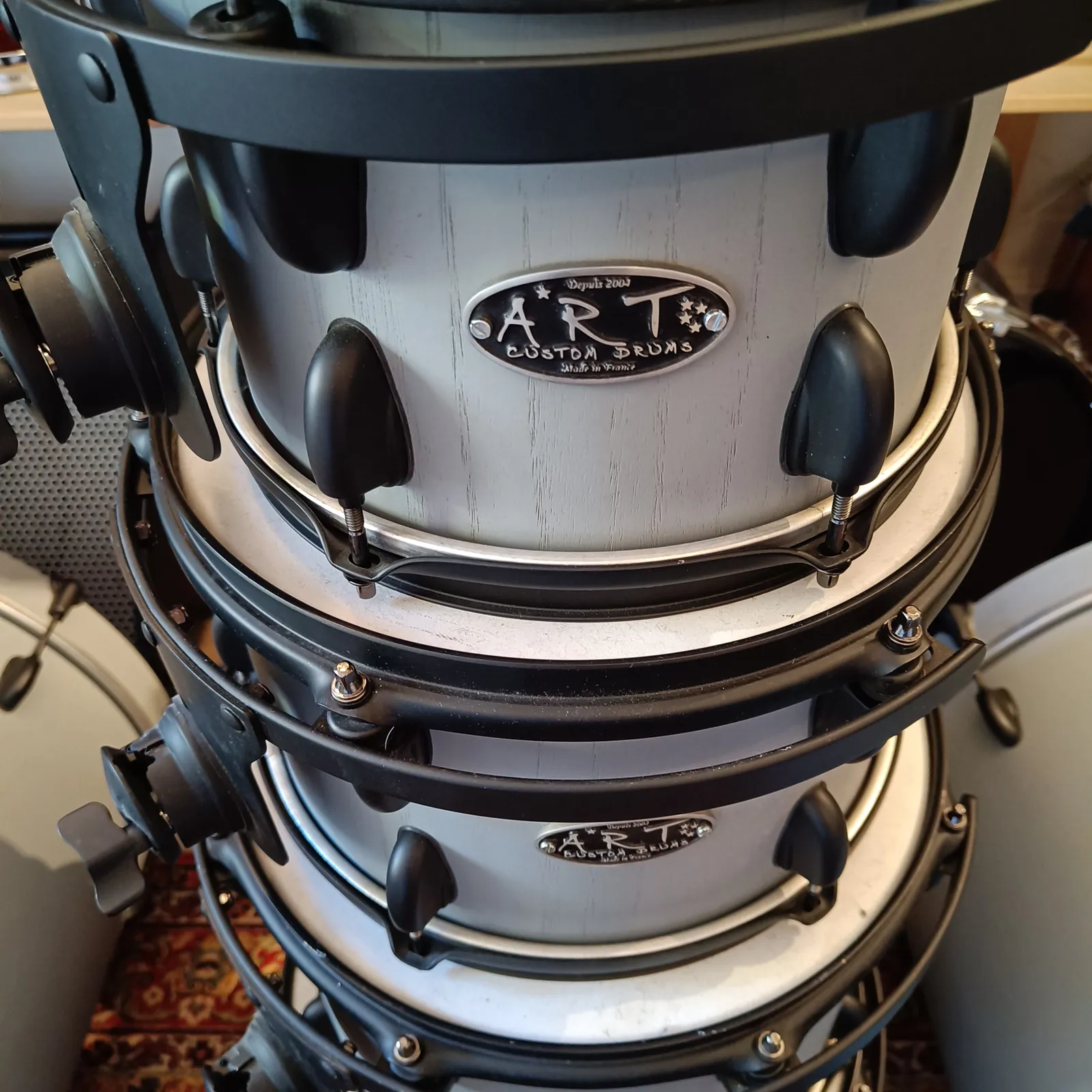 Art Custom Drums 8"x7" 10"x7" 12"x8" 14"x12" 16"x14" 22"x20" Chestnut Medium Matte Grey – Image 4
